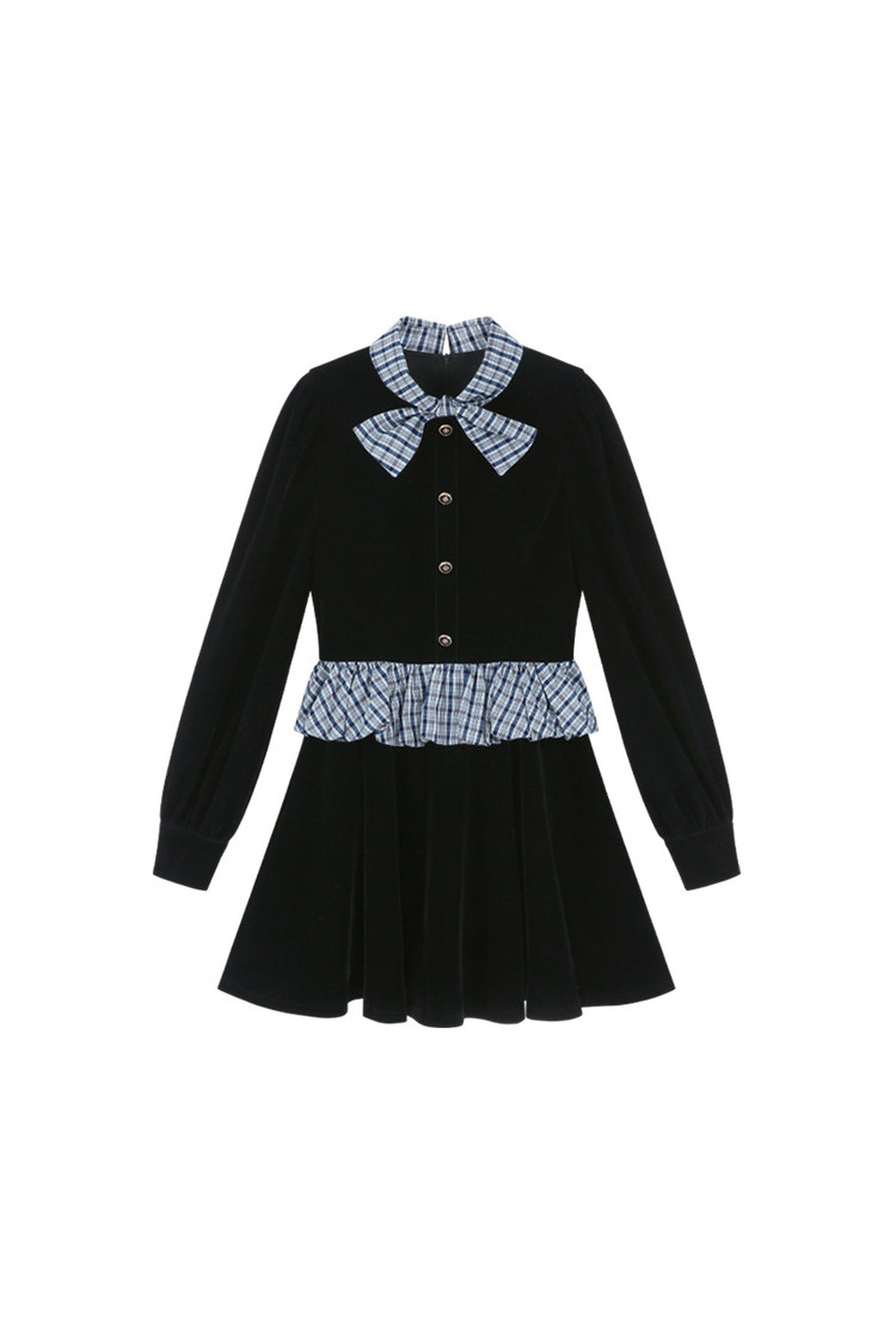 Black Velvet A-Line Dress