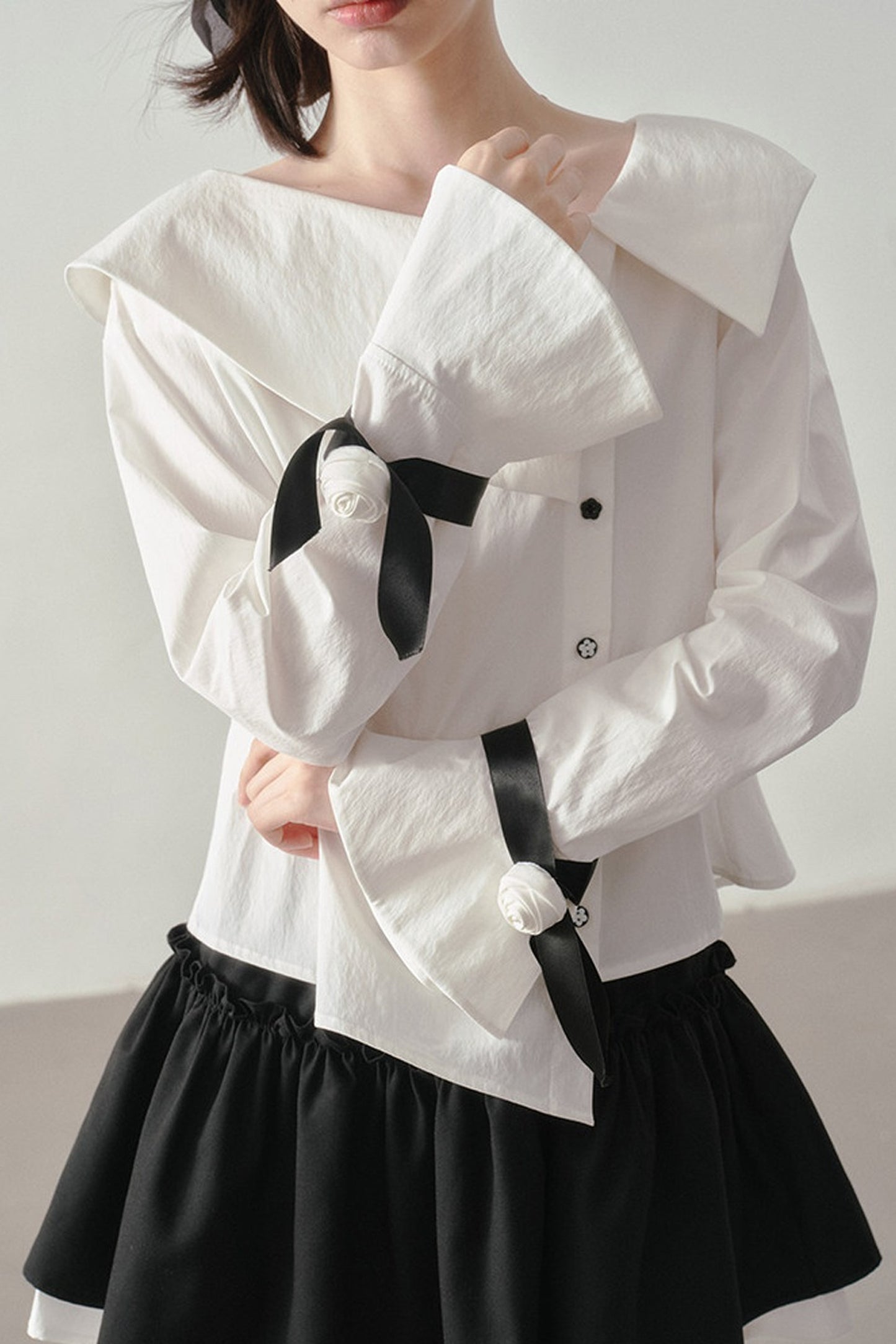 Horse Hoof Sleeve Diagonal Placket Shirt