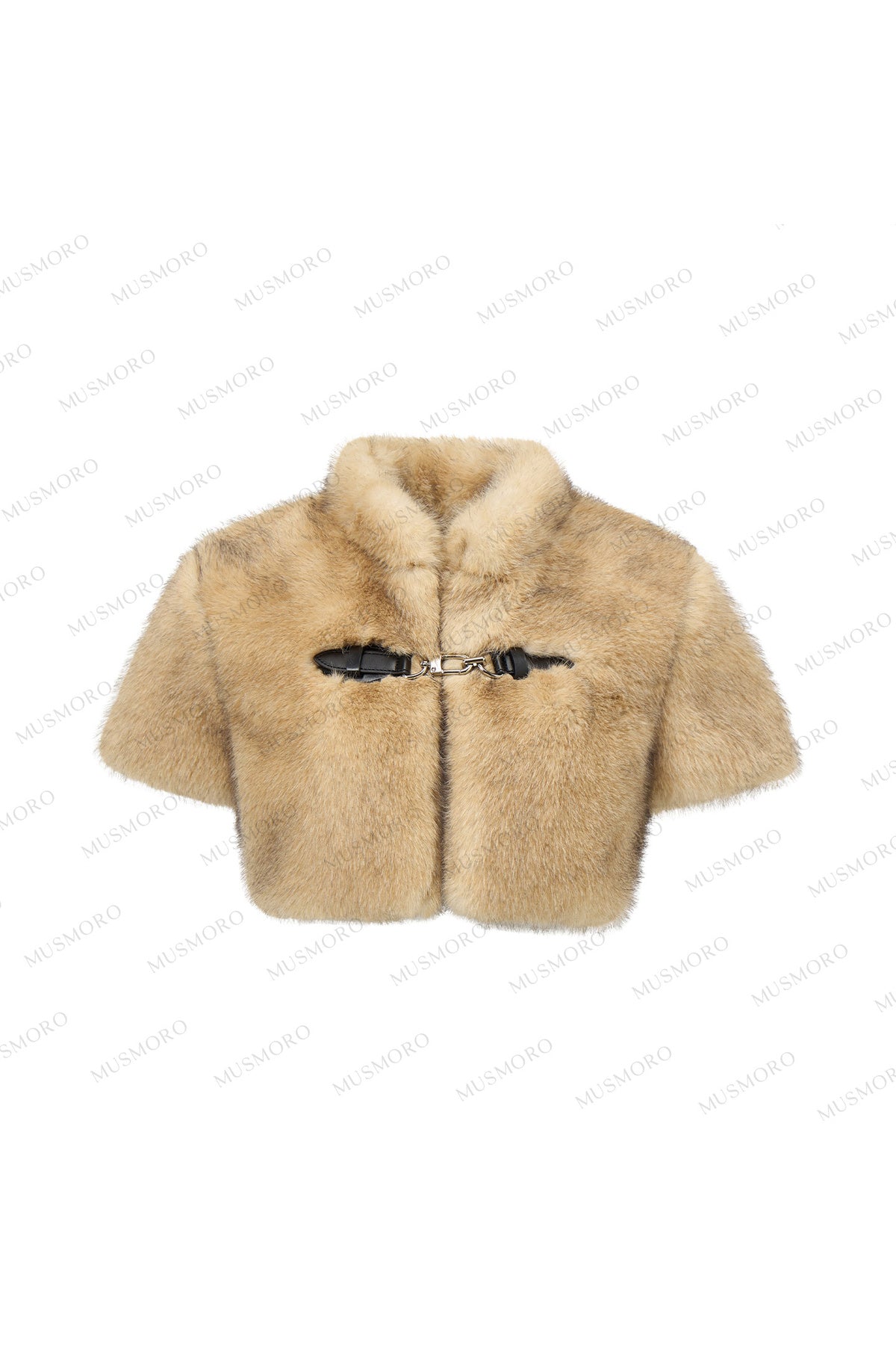 Gold Gradient Faux Fur Capelet Vest