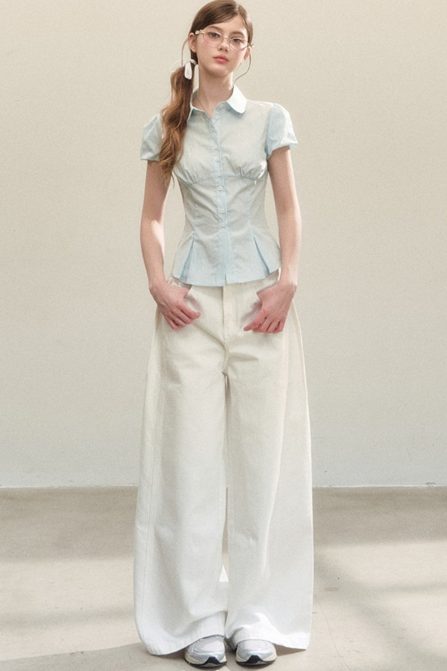 Blue Short-Sleeved Shirt