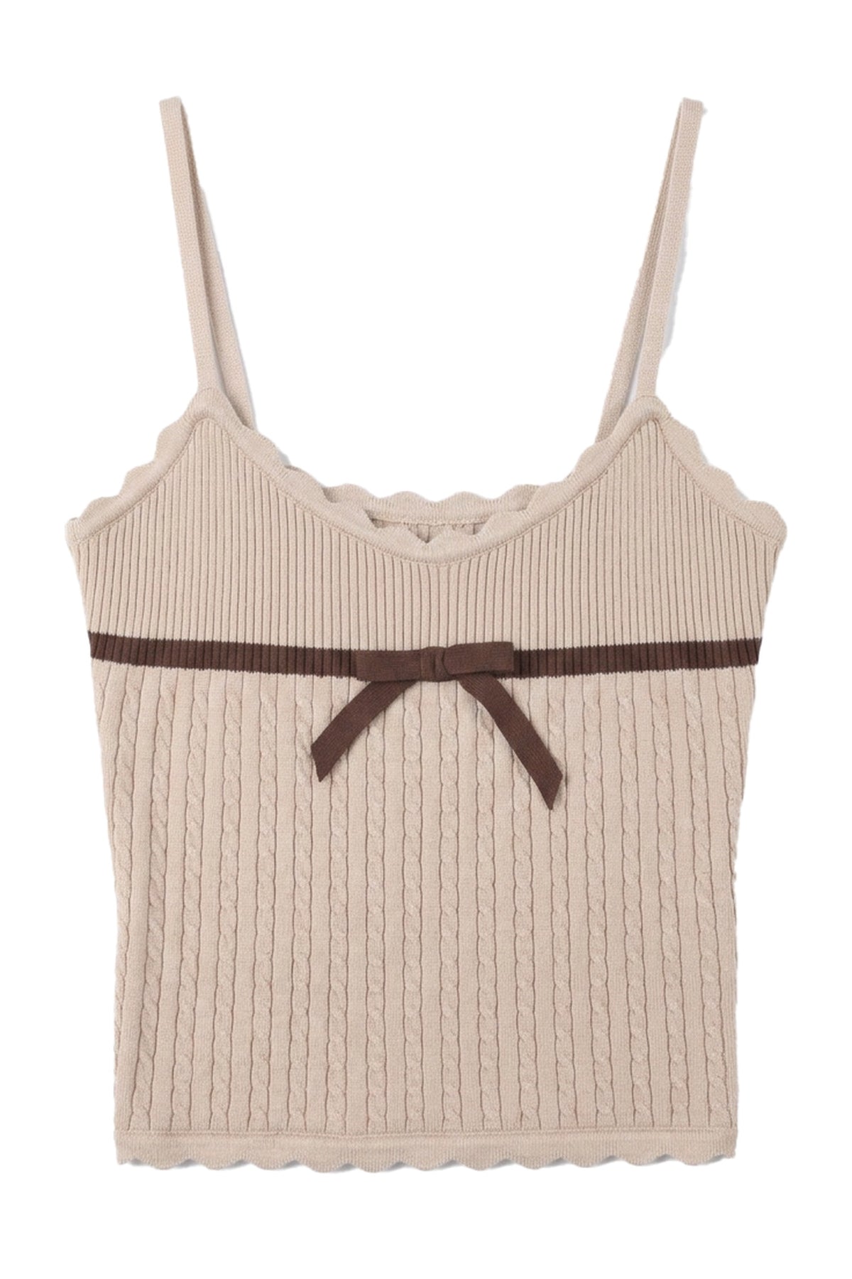 Knitted Color-Blocked Camisole Set-Up