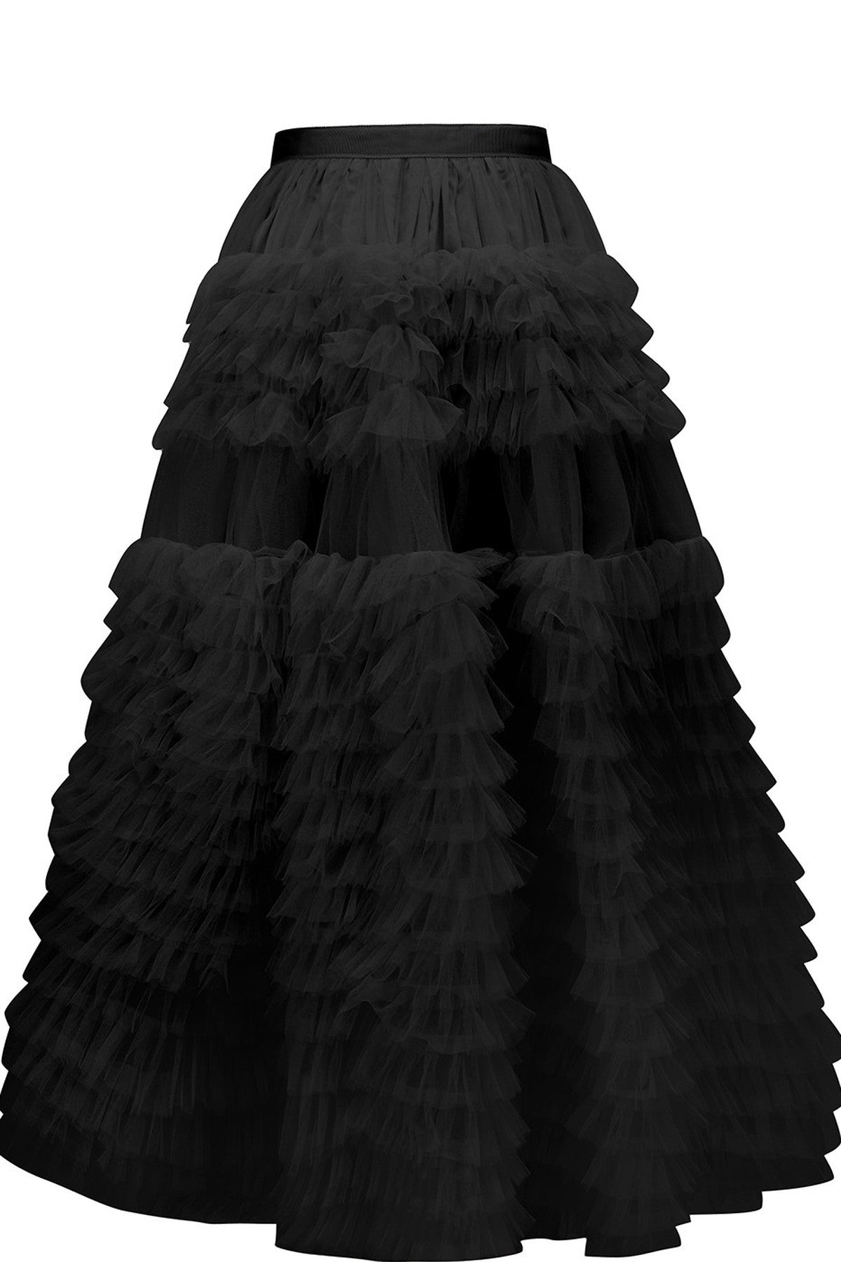 Multi-Layered Pleated Tulle Skirt