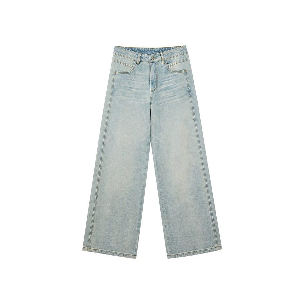 Distressed Wide-Leg Jeans