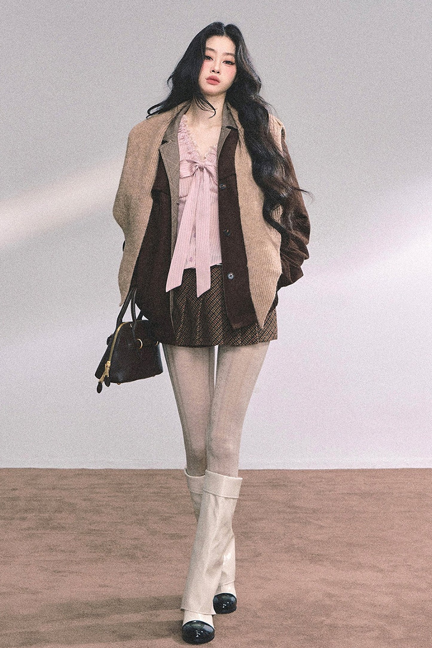 Lace Striped Autumn Blouse