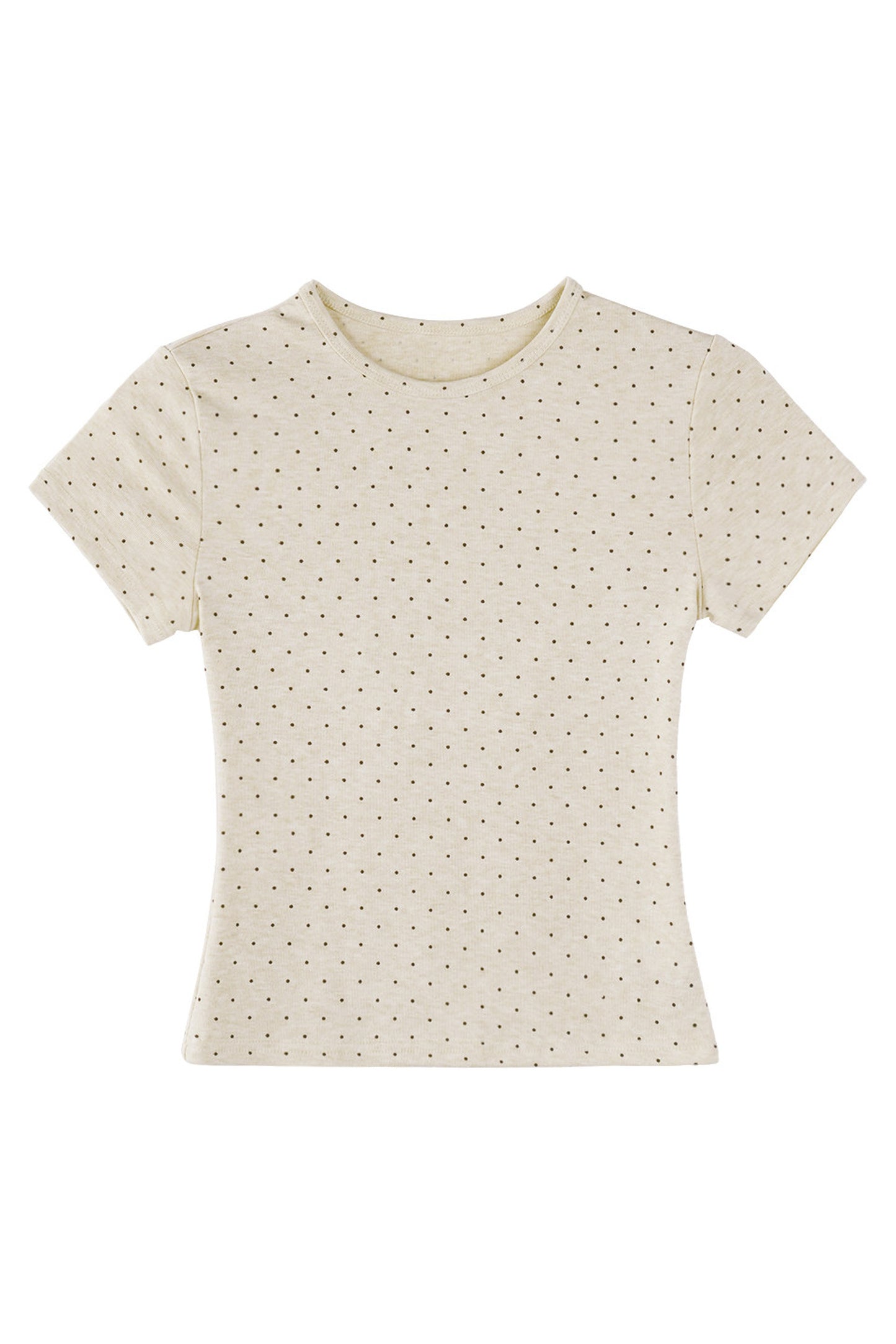 Cream Polka Dot Short T-Shirt