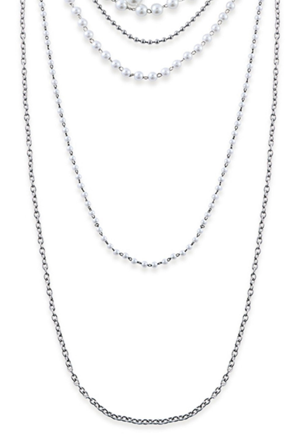 Detachable Flower Pearl Multi-Layer Chain Choker