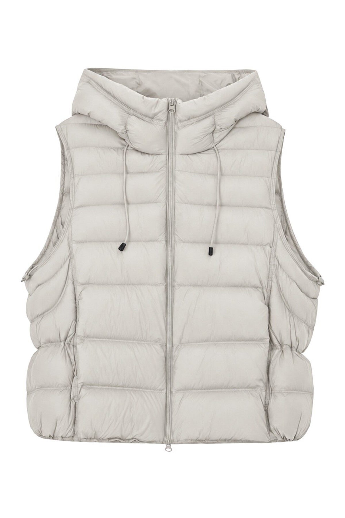 Ribbed Hooded Down Vest