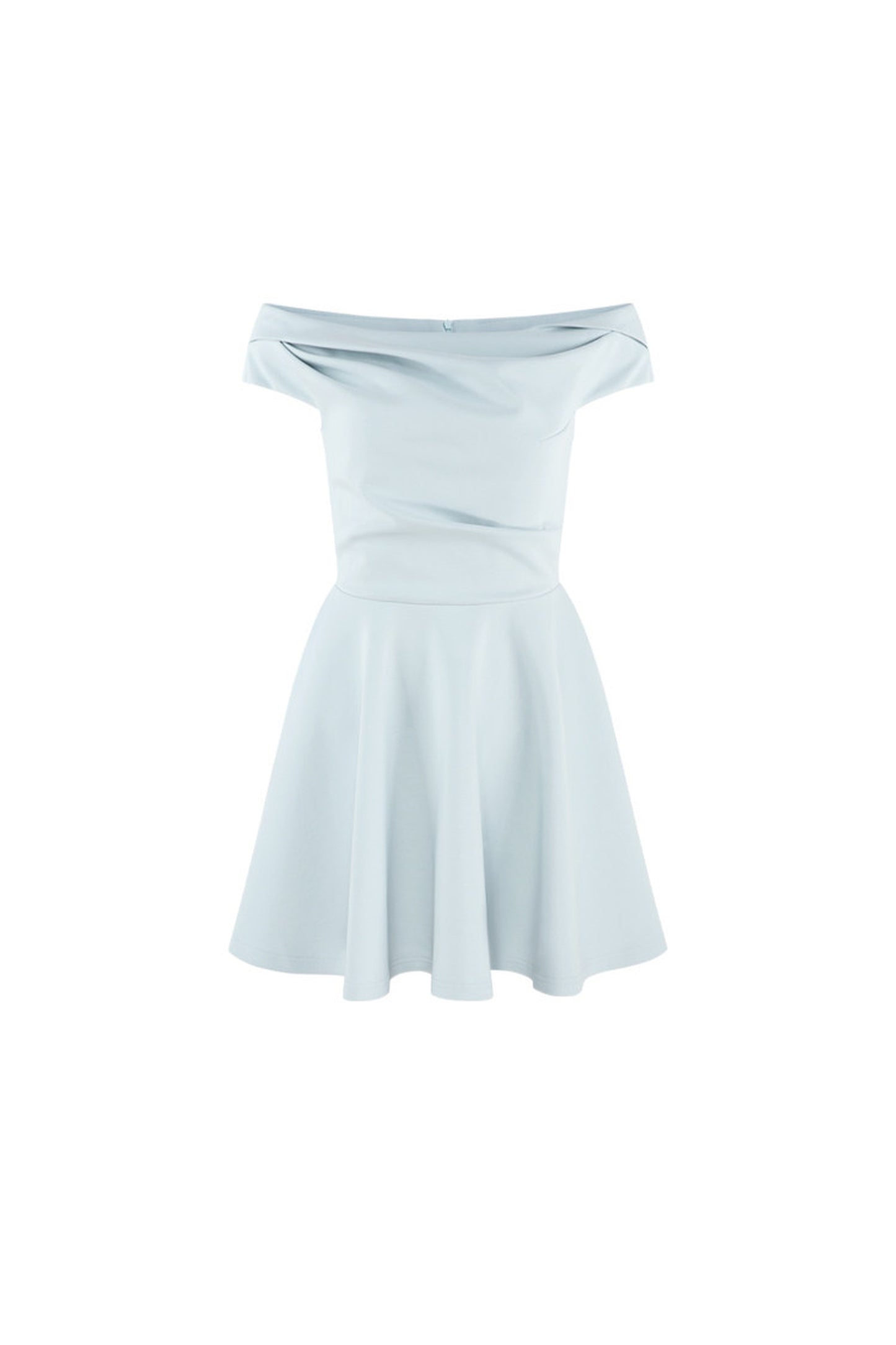 Lake Green Tencel Off-Shoulder A-Line Dress