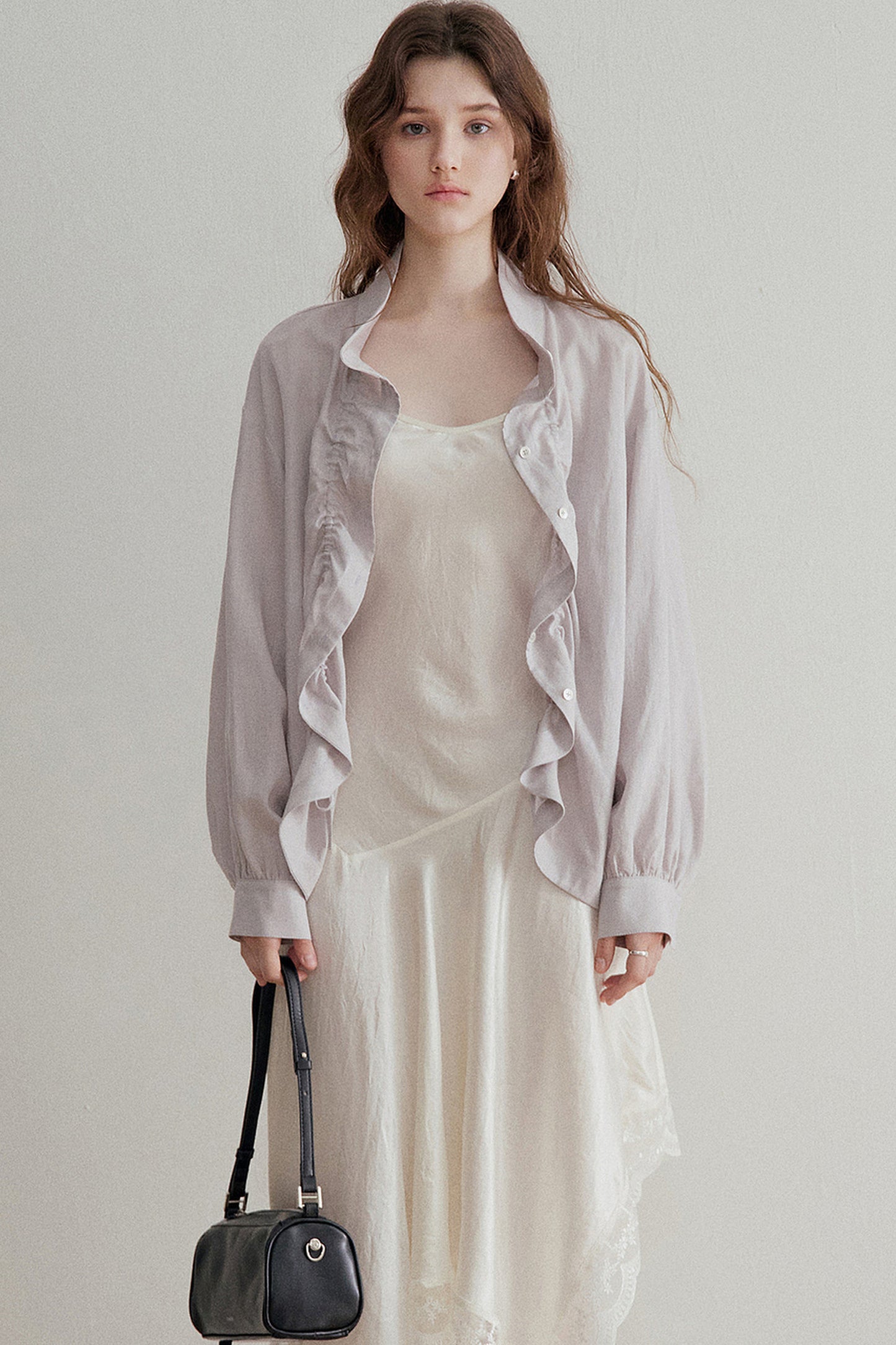 Linen Tencel Pleated Blouse