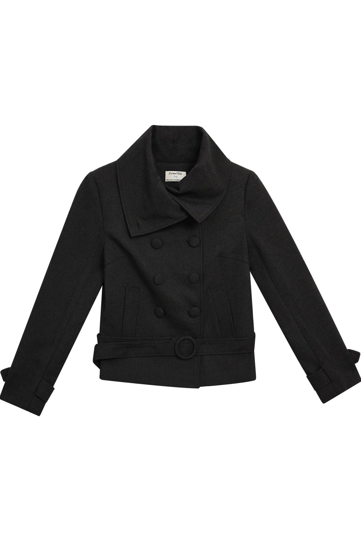 Large Lapel Double-Breasted Wool Coat