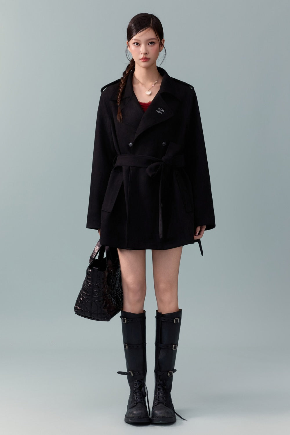 Spring and Autumn Lapel Trench Coat