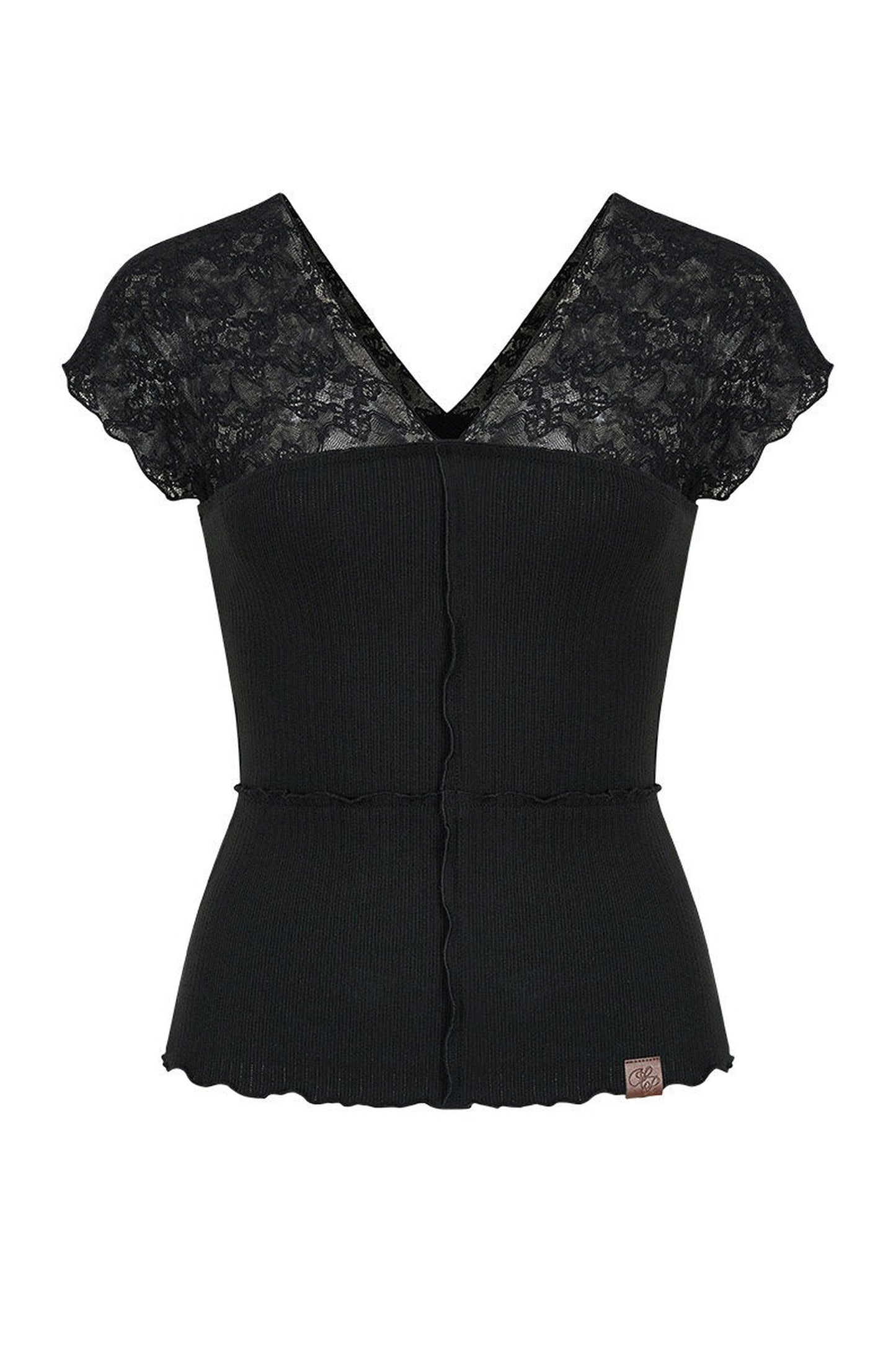 Semi-Transparent Lace Modal Top