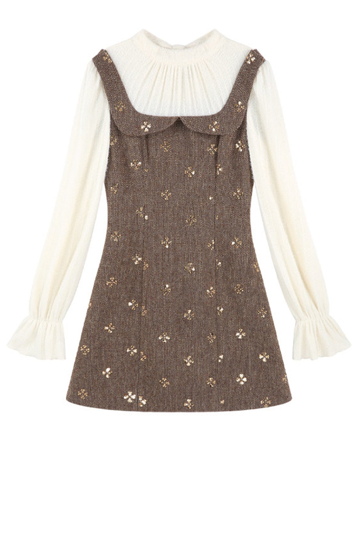 Sequin Patchwork Layered-Look Dress
