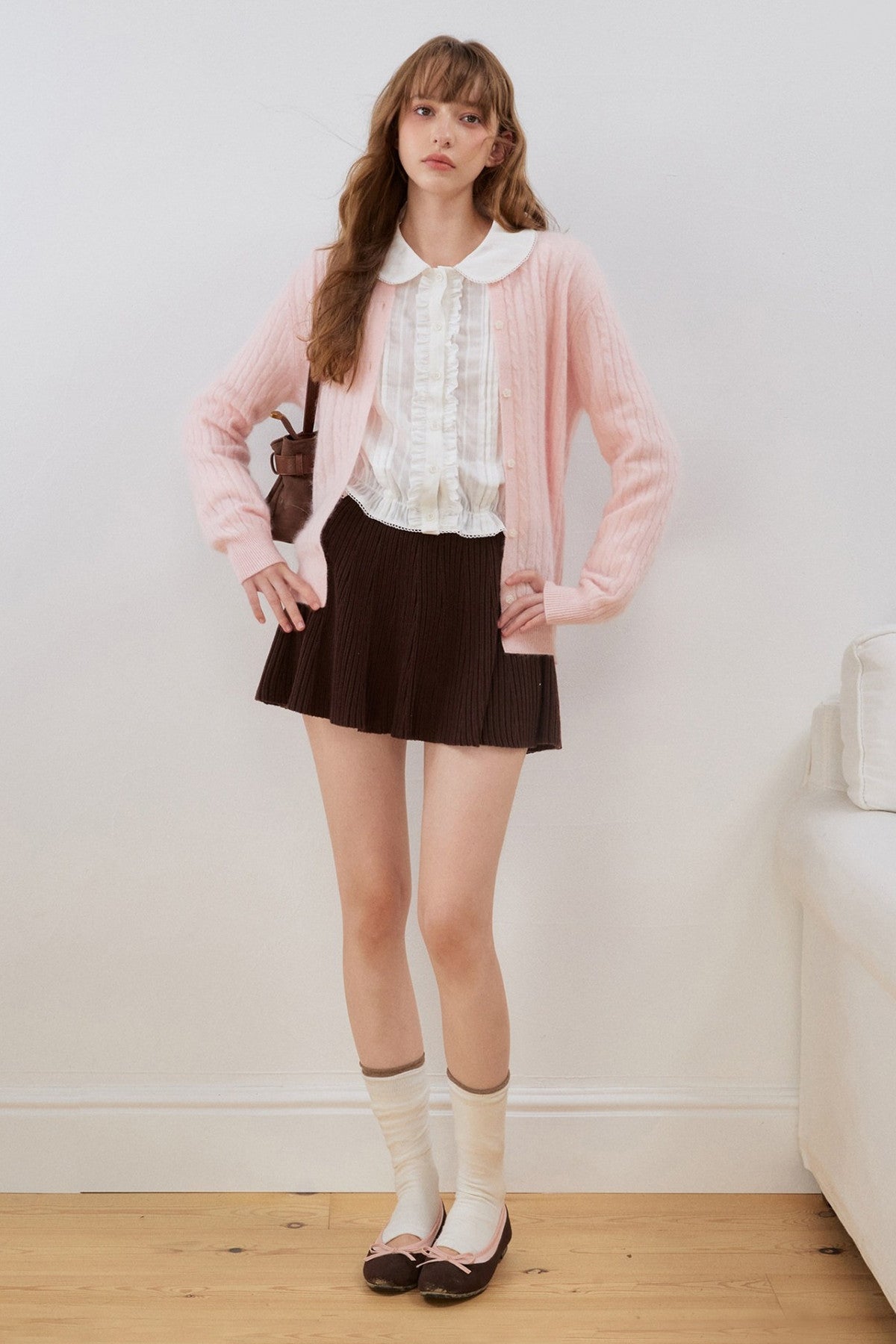 Ruffled Gathered Doll Collar Blouse