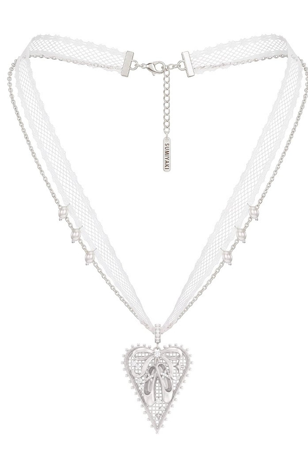 Lace Heart Pendant Necklace