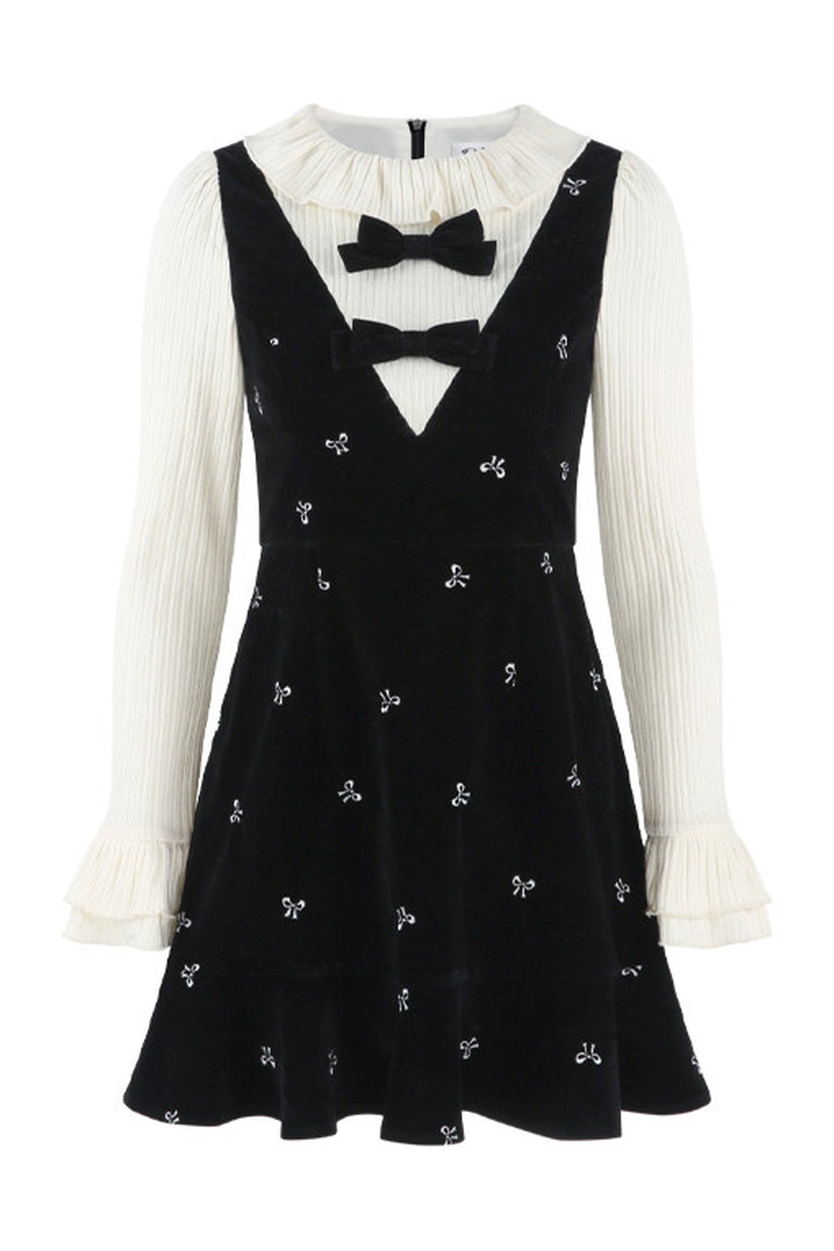 Black Velvet Layered-Look Dress