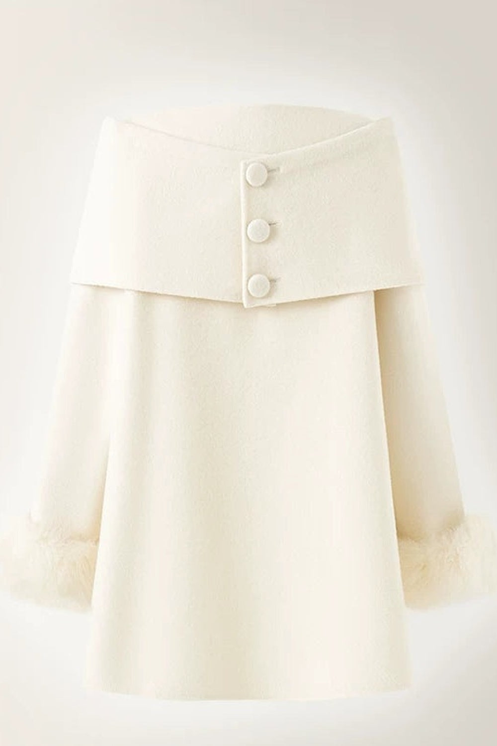 Shawl Lapel Wool Fox Fur Coat