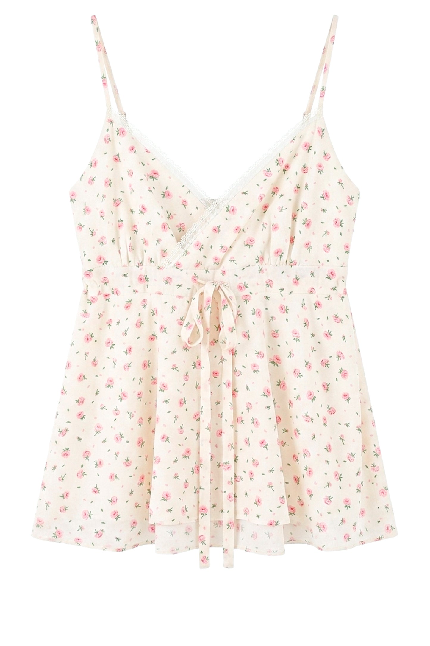 Conjunto de cárdigan con camisola floral y shorts de mezclilla