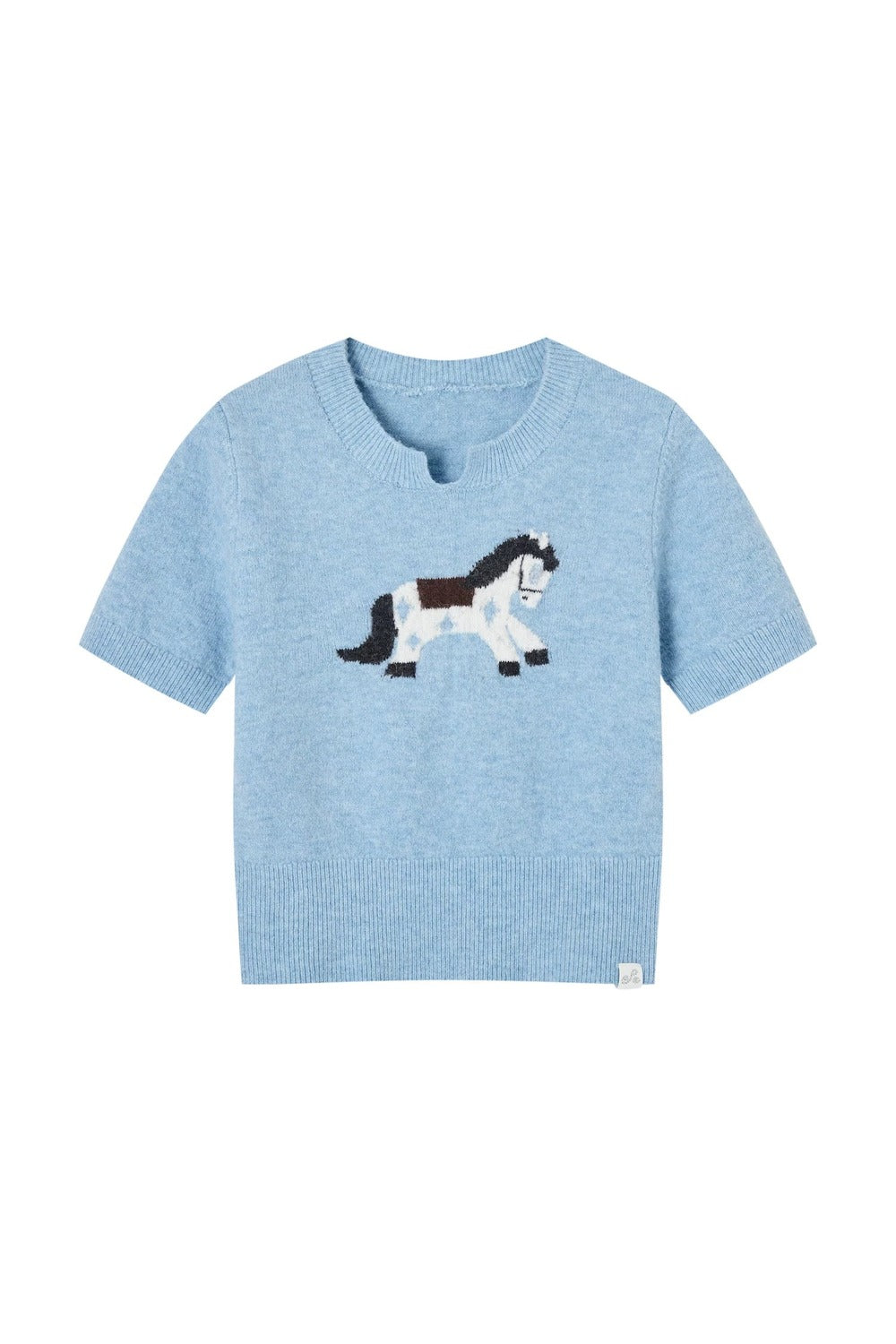 Haut à manches courtes en jacquard à motif poney