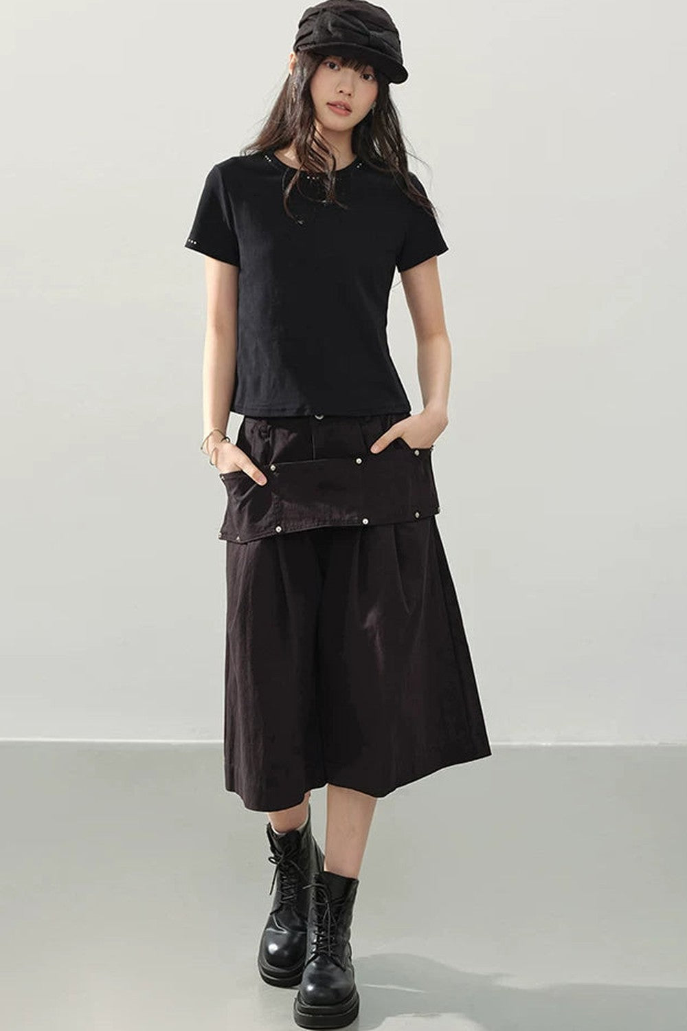 Shorts larges cargo noirs