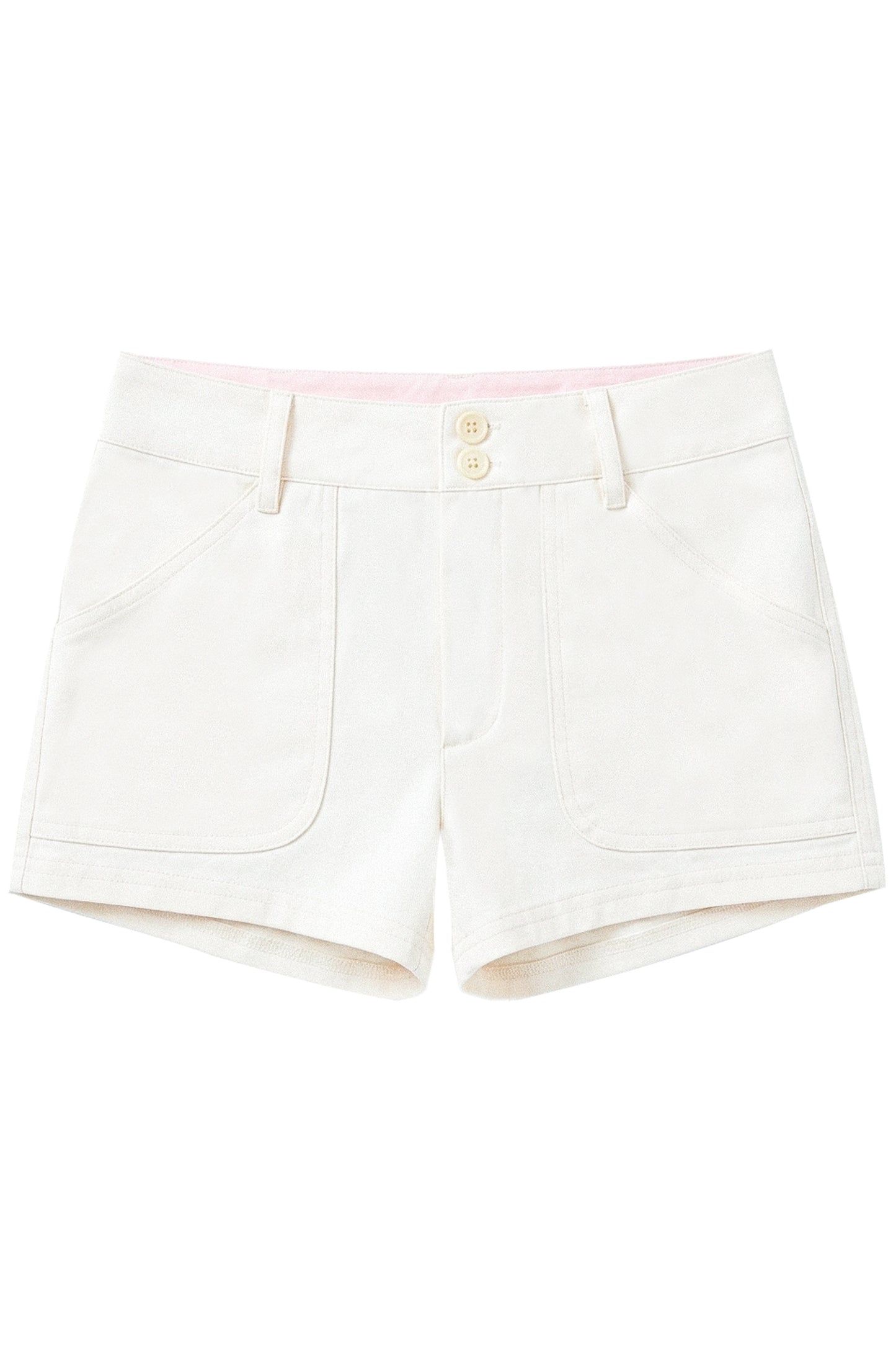 Pfirsichfarbenes florales trägerloses Oberteil-und-Shorts-Set