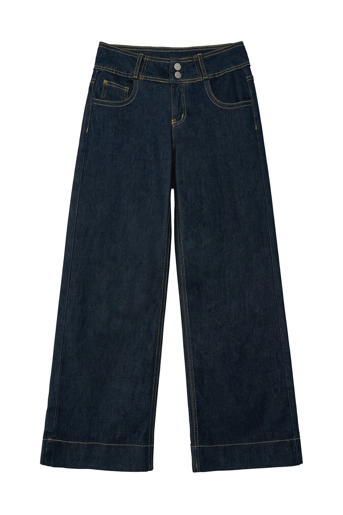 High Waist Double Button Jeans