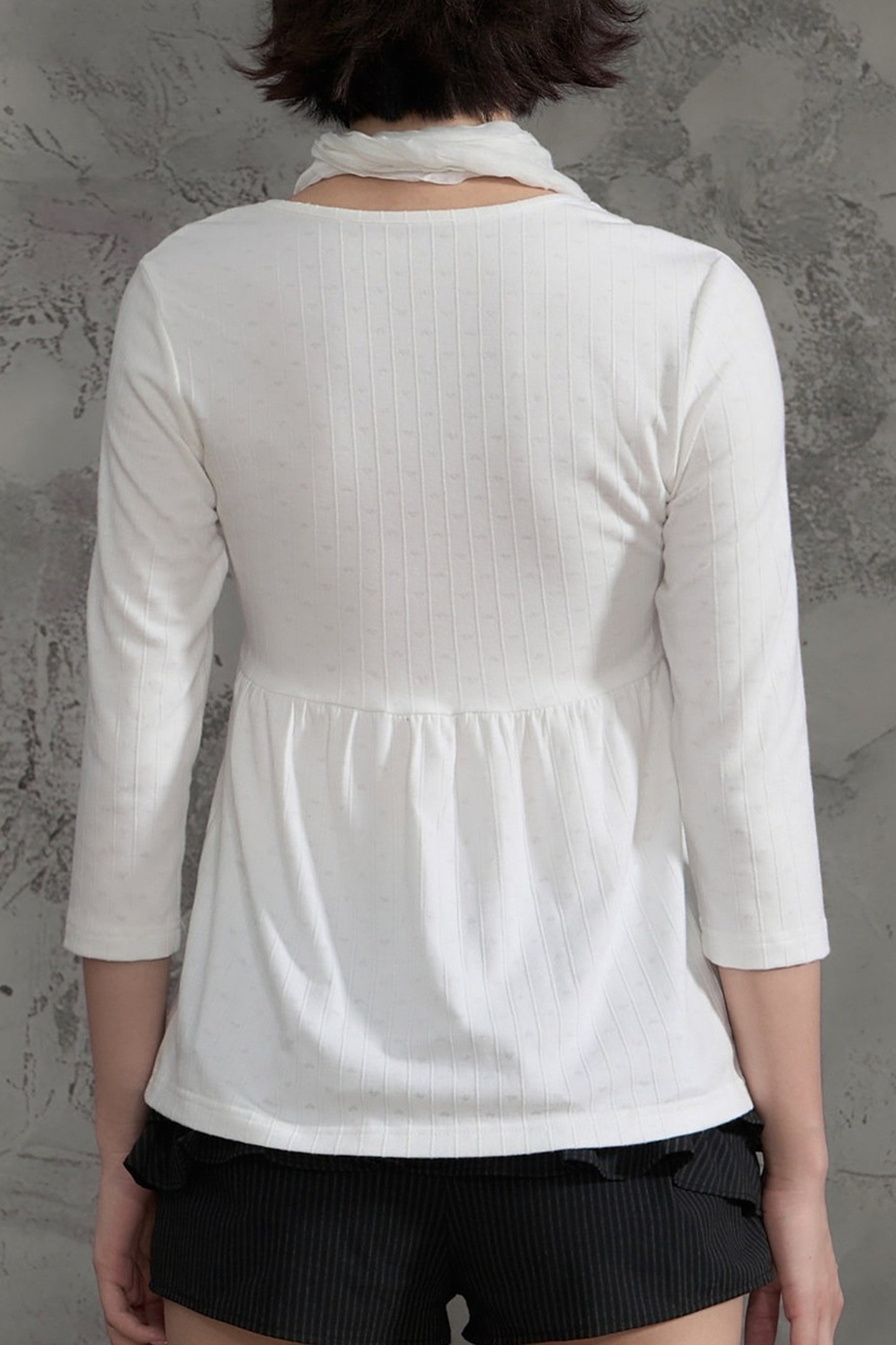 White Lace V-Neck T-Shirt