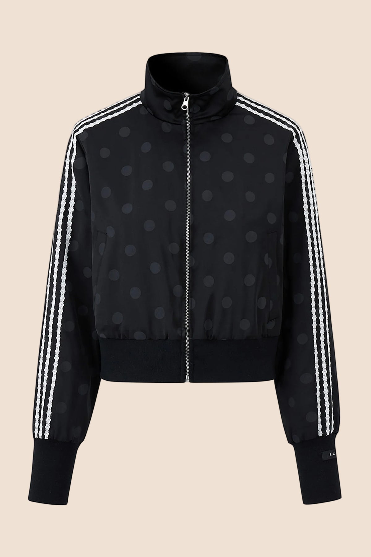 Polka Dot Print Side Stripe Jacket