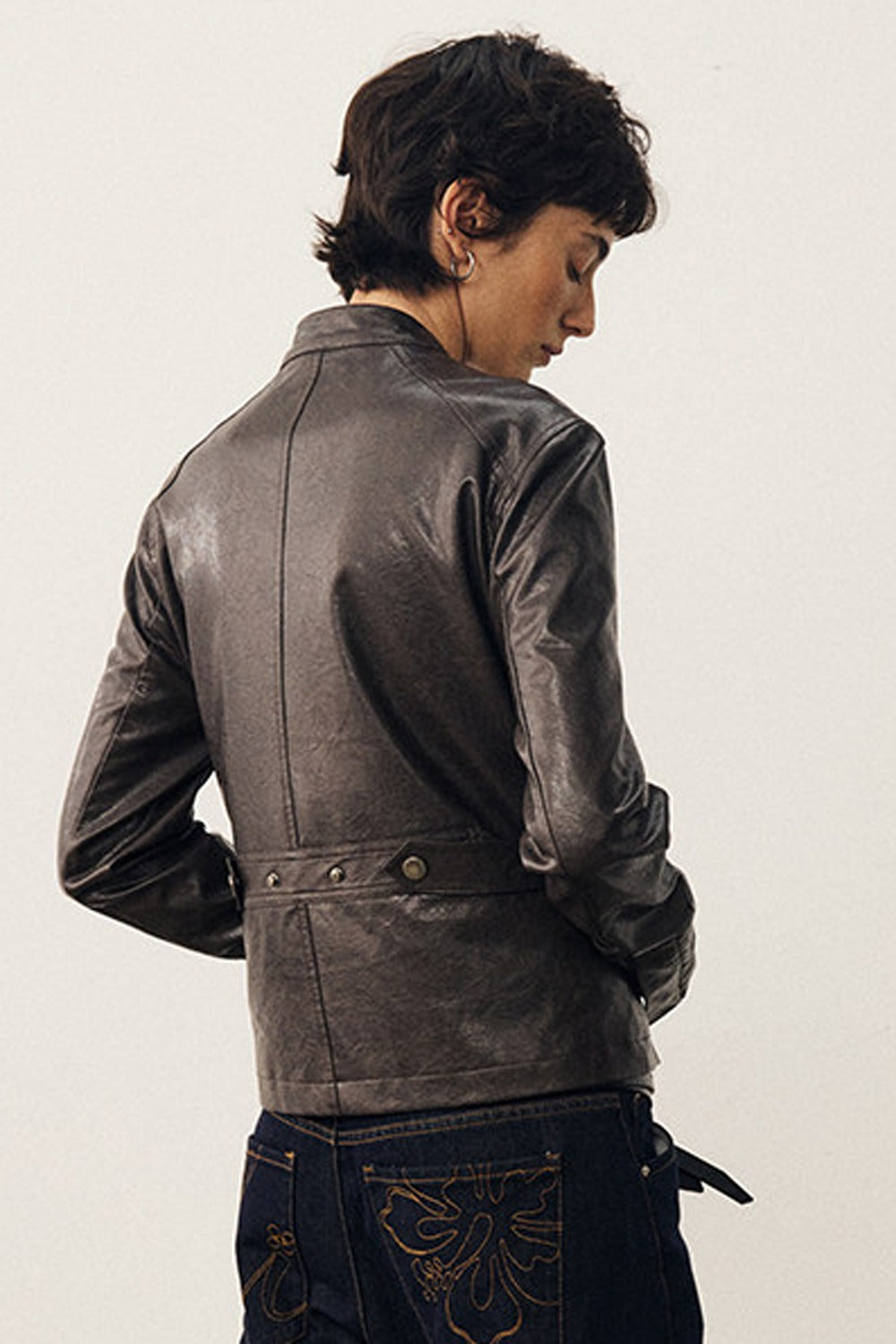 Blackcurrant Slim Leather Jacket