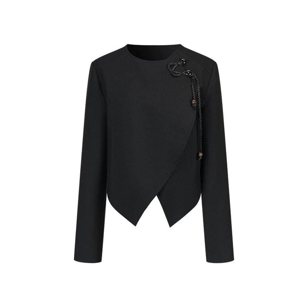 Minimalist One-Button Black Coat