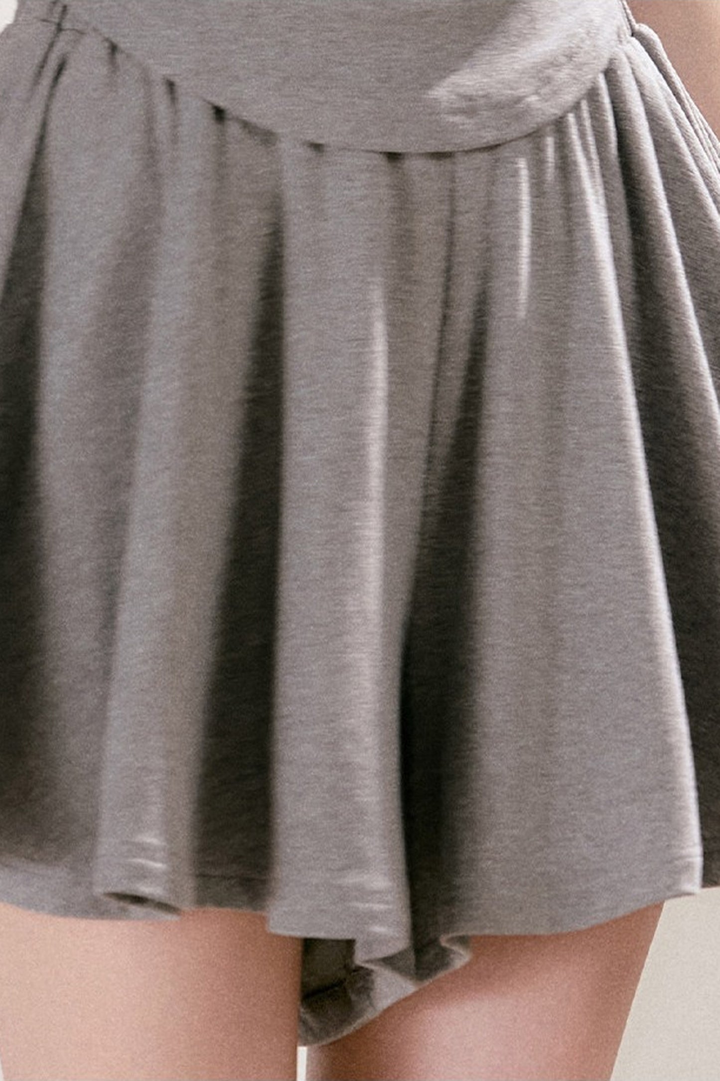 Lace Trim Tie-Up Top and High-Waisted Skirt Pants Set