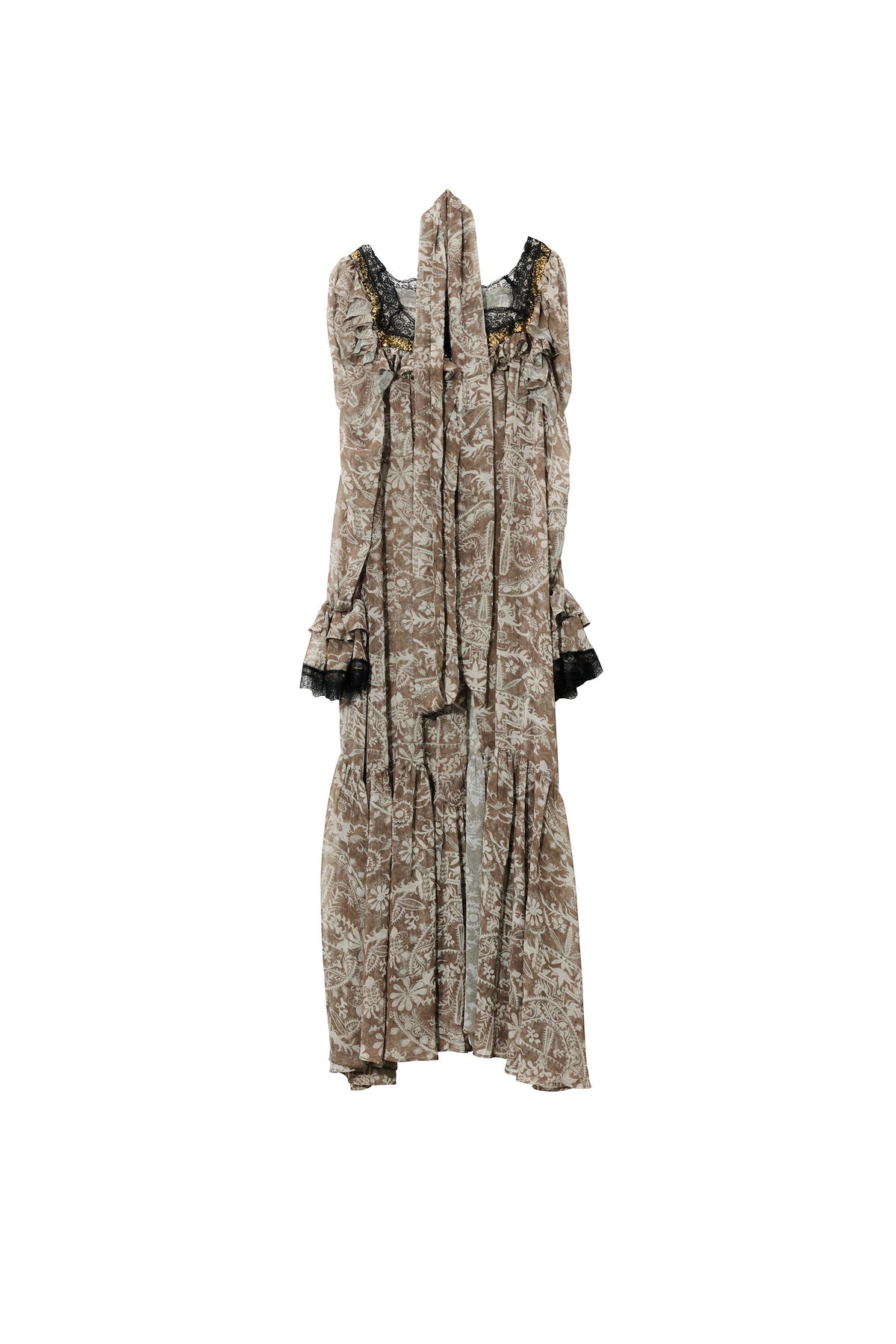 Classic Romantic Print Chiffon Dress