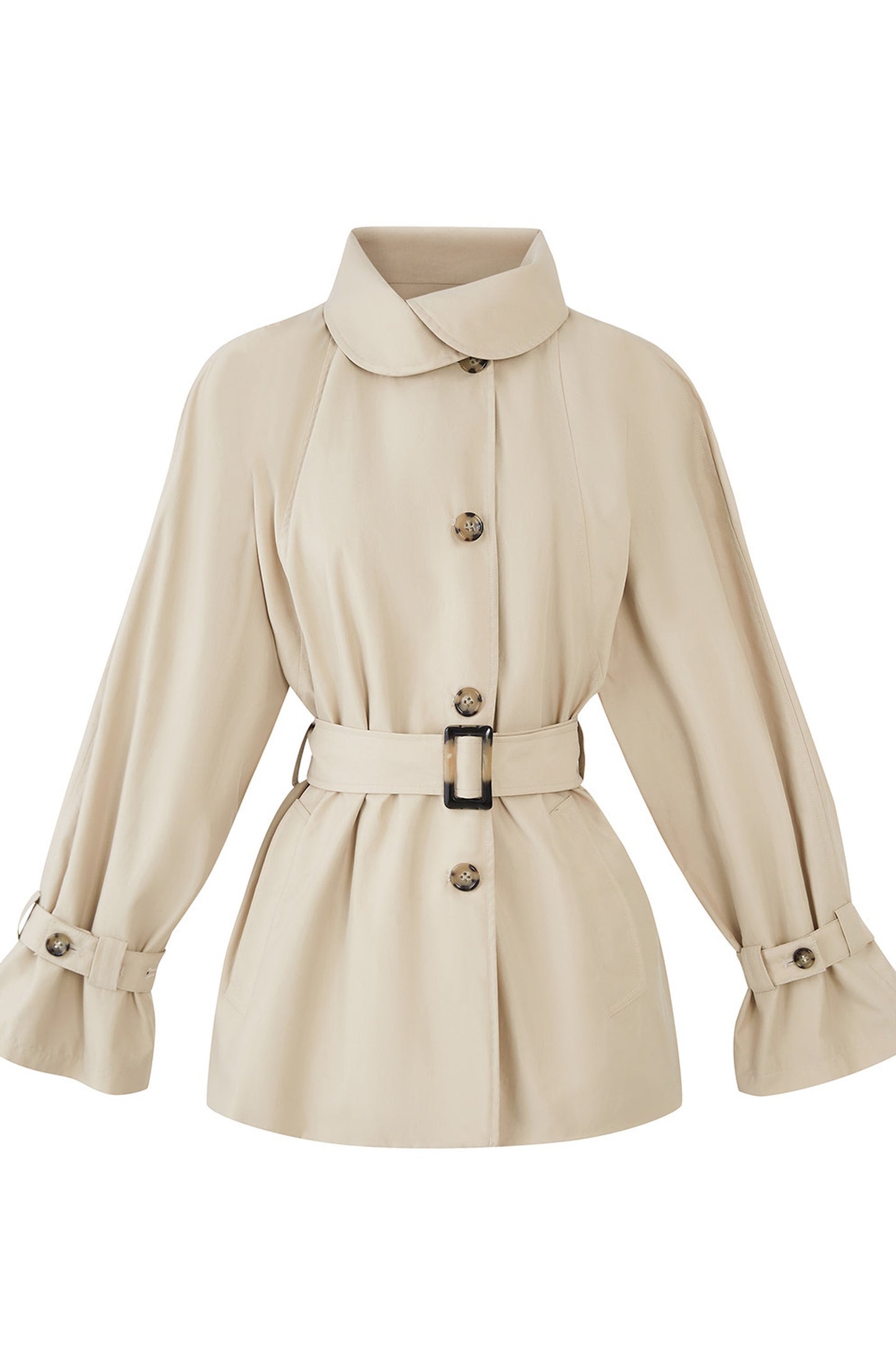 Overlapping Collar Trench Coat