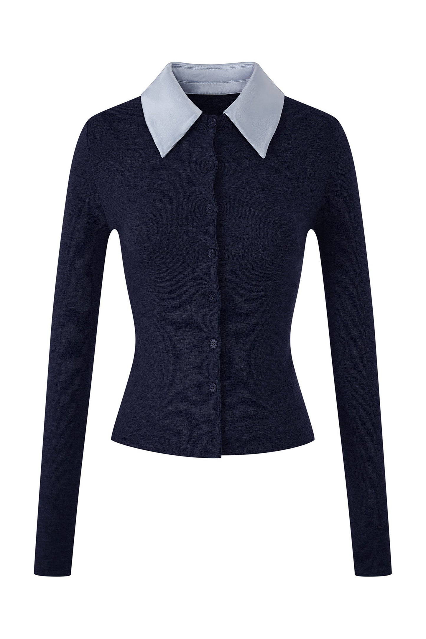 Spliced Acetate Collar Cardigan
