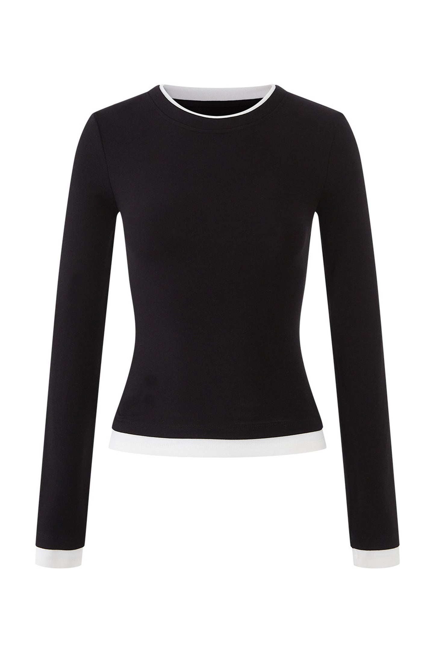 Top in maglia di velluto a blocchi di colore