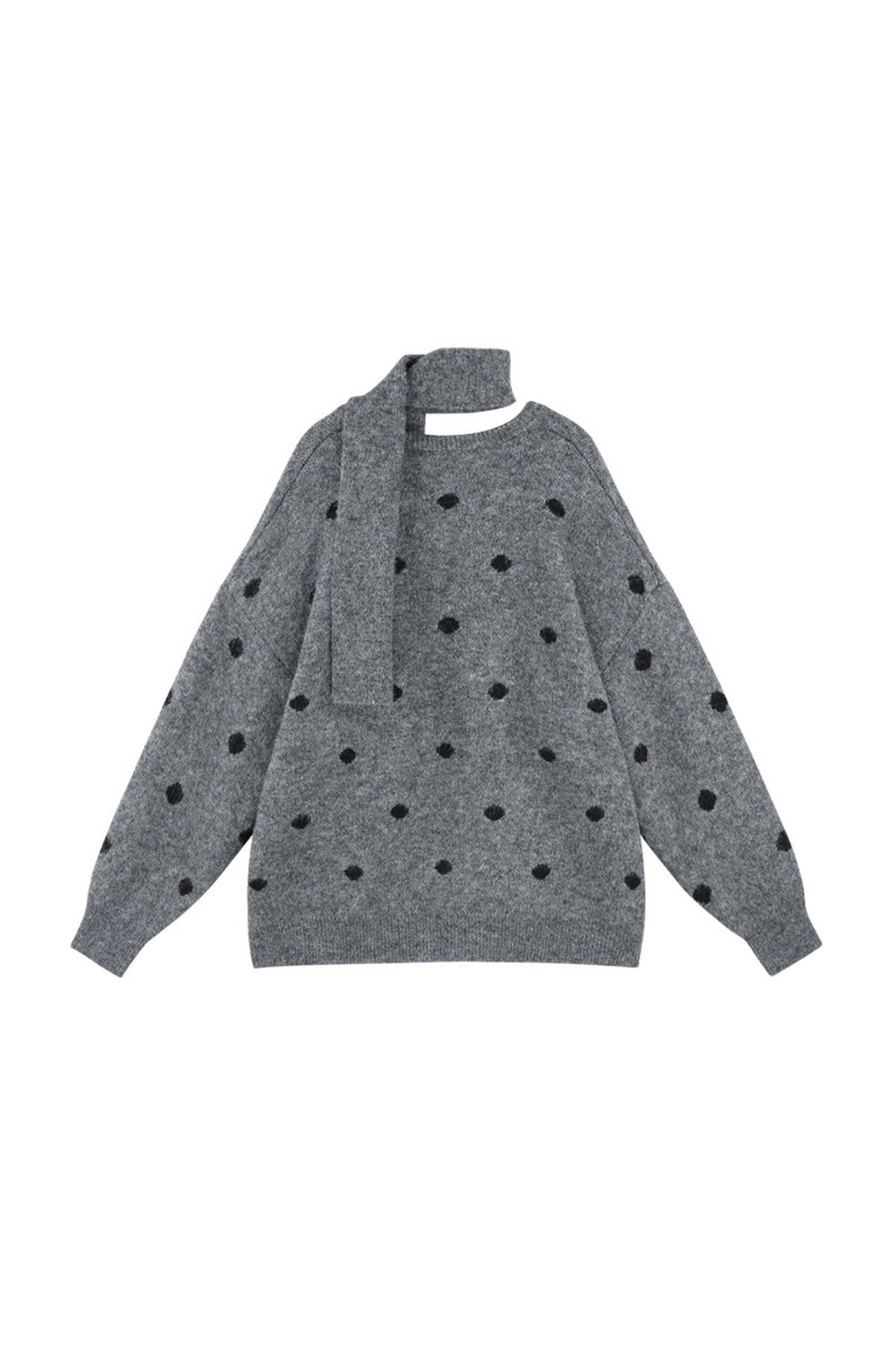 Polka Dot Loose Pullover Sweater