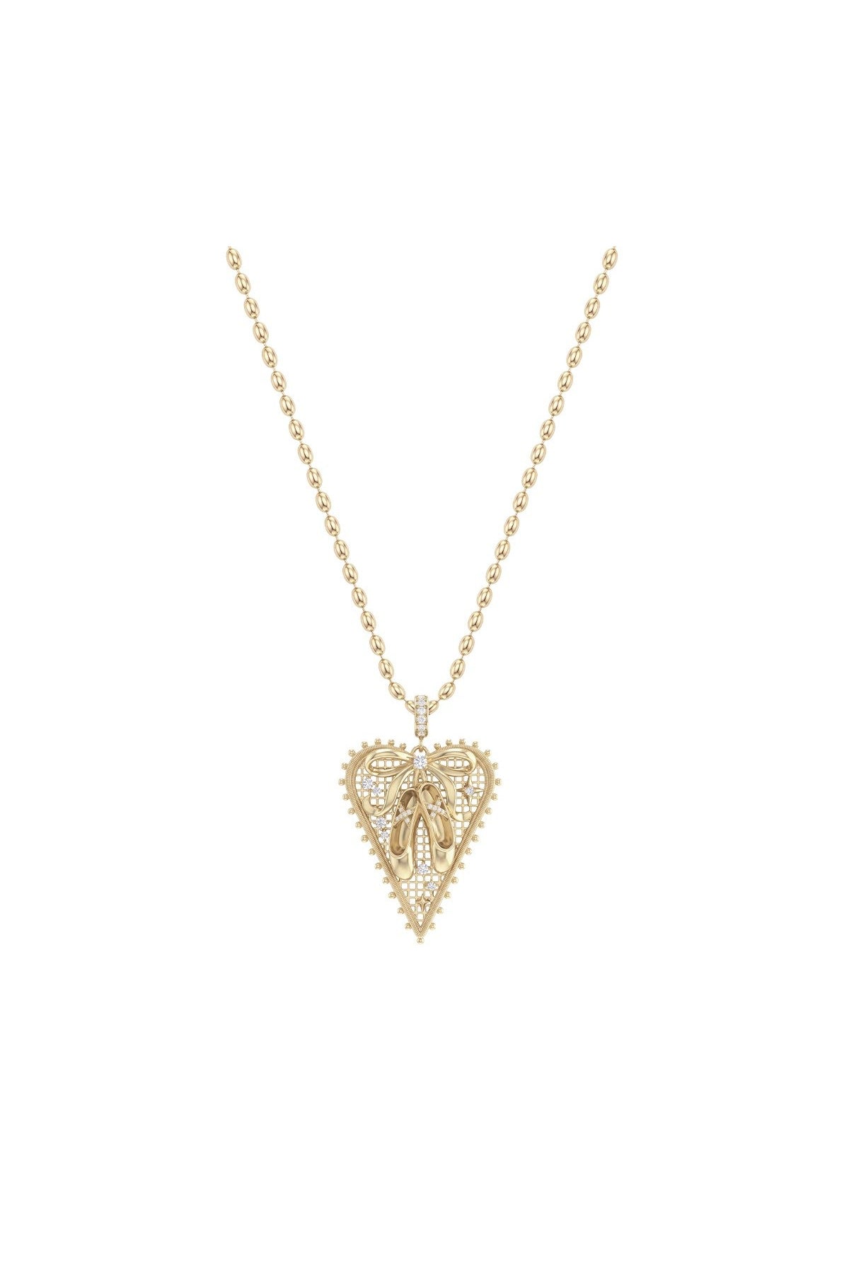 Lace Bowknot Heart Necklace