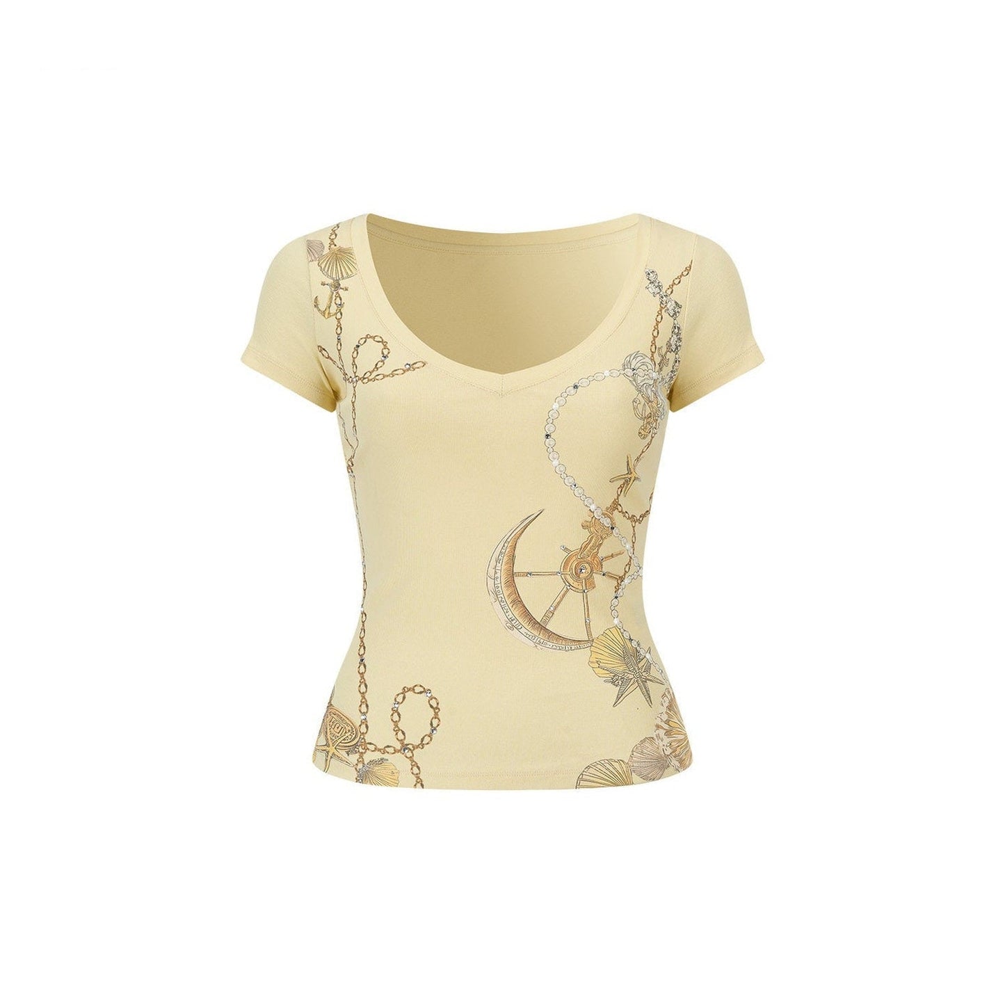 Rhinestone V-Neck Top