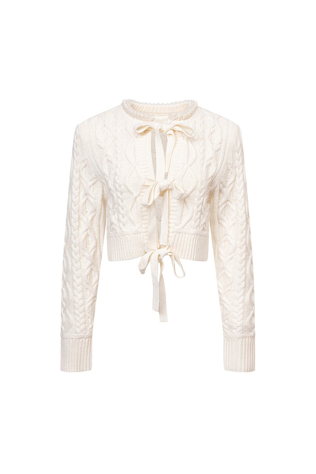 Pearl Collar Crochet Cardigan