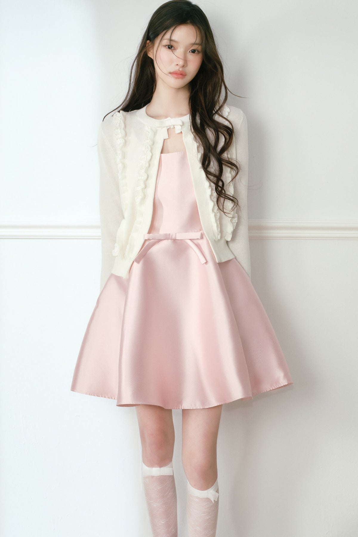Pink Satin Sleeveless Dress