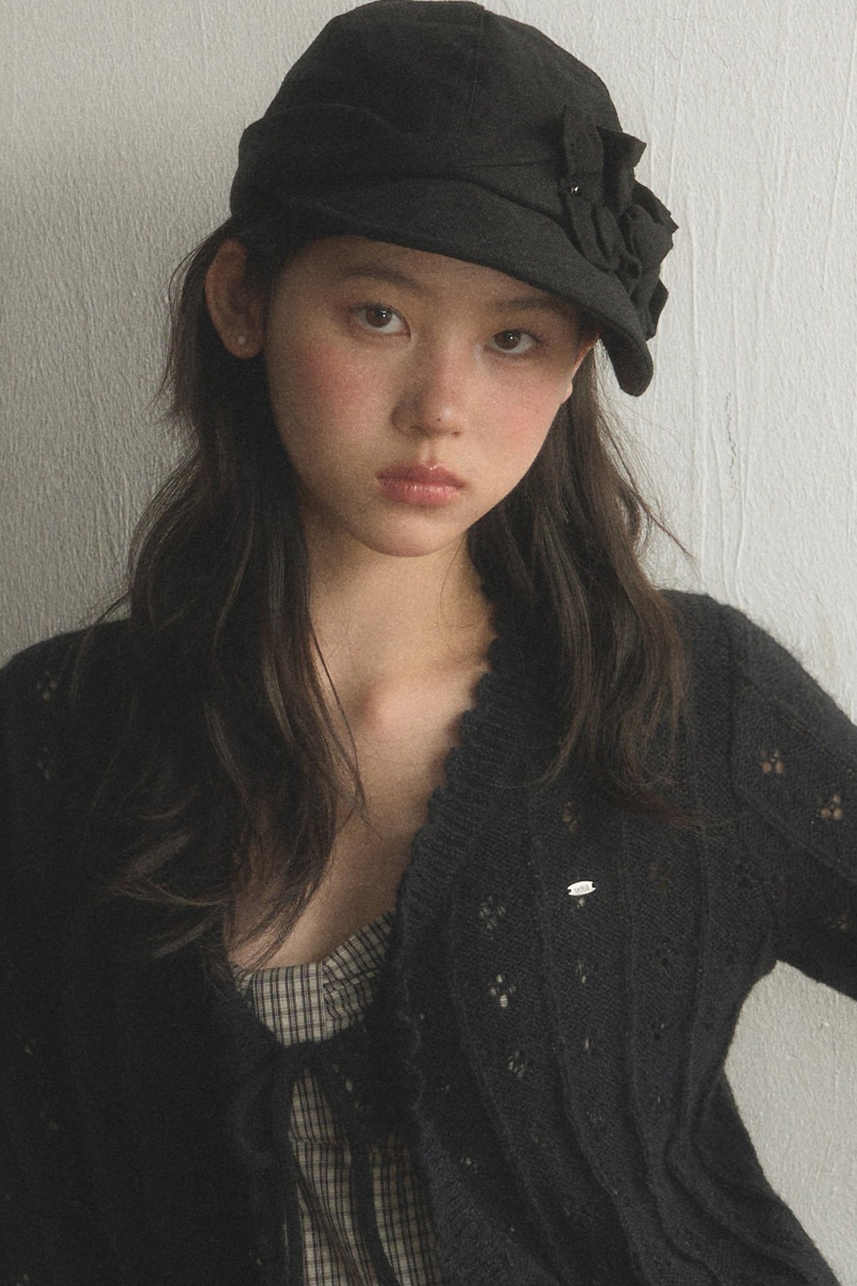 Hollow Knit Cardigan and Jeans Set-Up