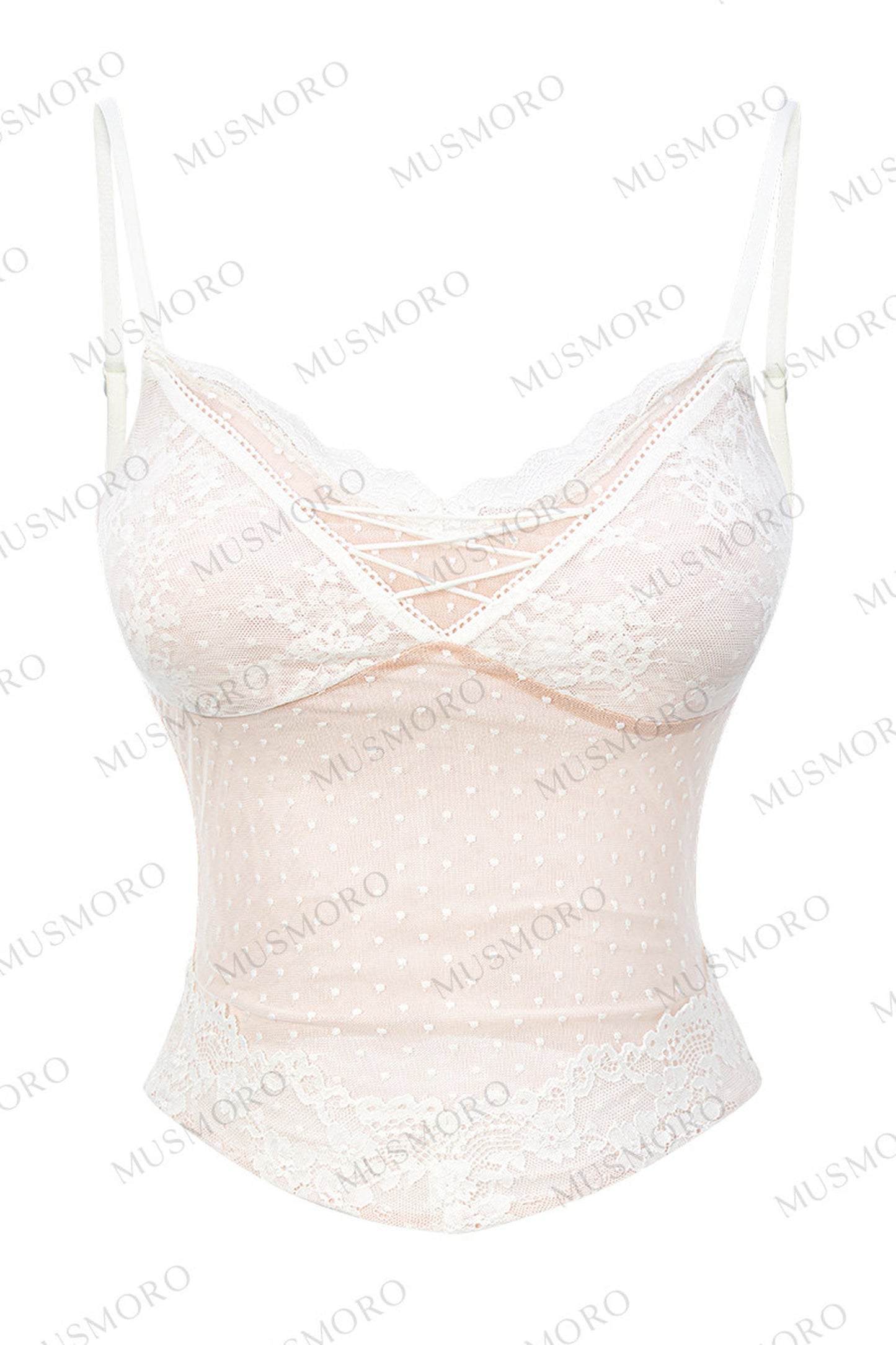 Polka Dot French Lace Blouse Set-Up