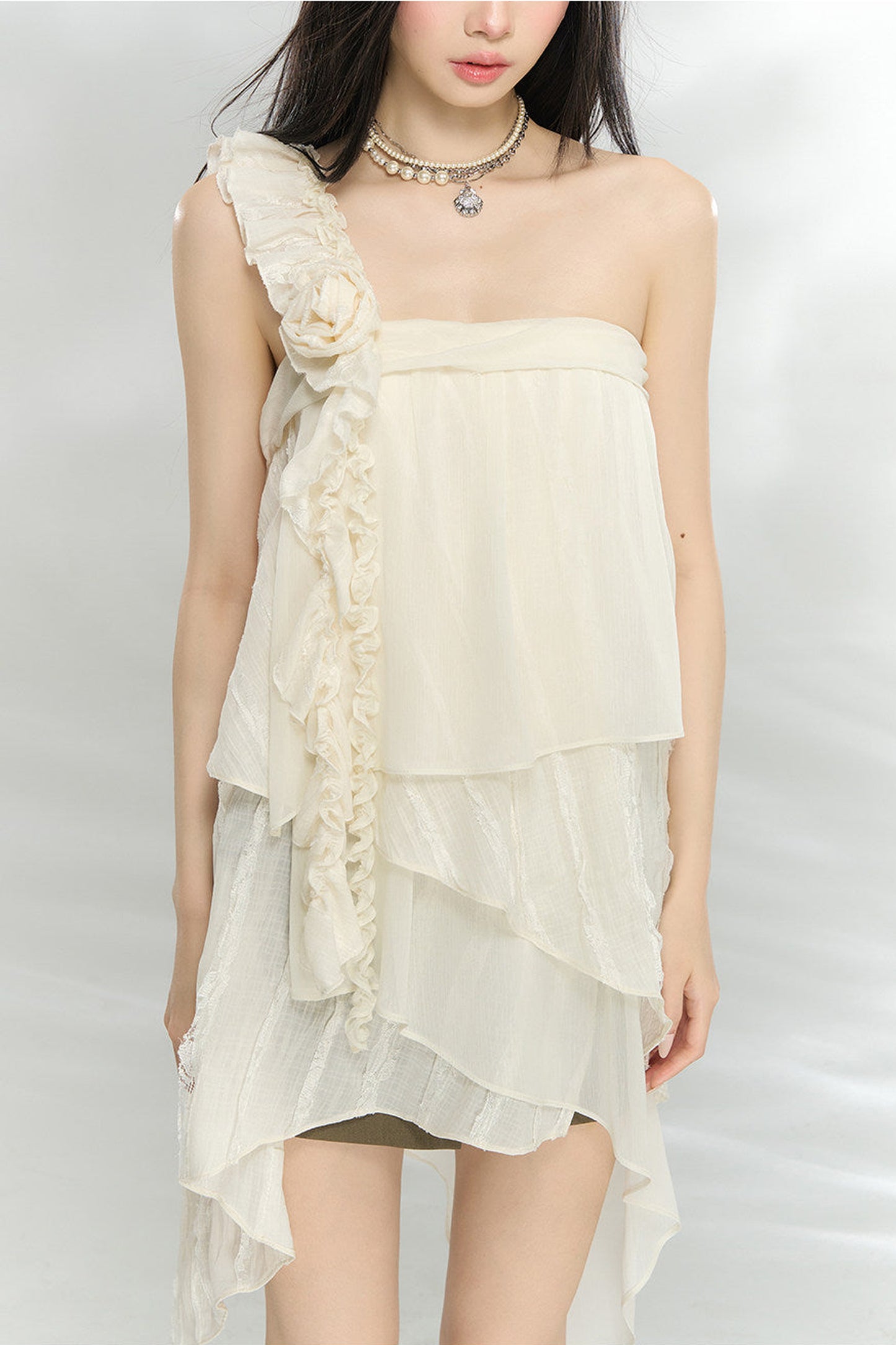 Three-Dimensional Rose Fishtail Dress