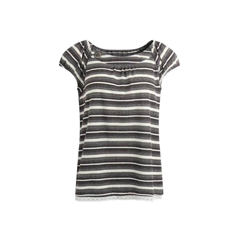 Maglia a righe rétro in maglia con pizzo