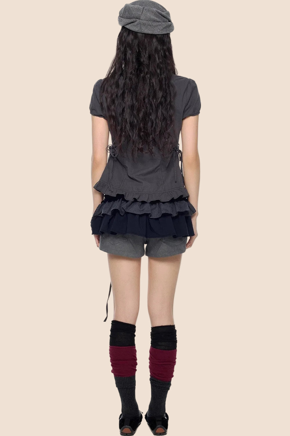 Blouse à manches bouffantes avec lacets