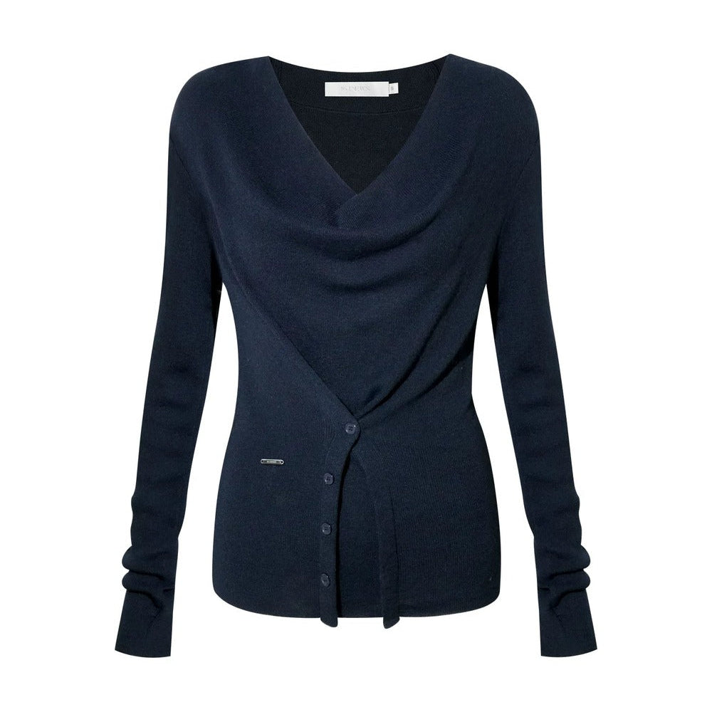 Schulterfreier Drapier-Strickpullover
