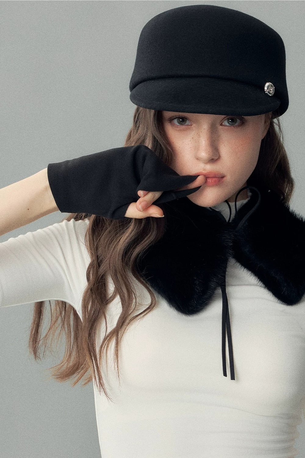 Wool Short-Brimmed Equestrian Hat