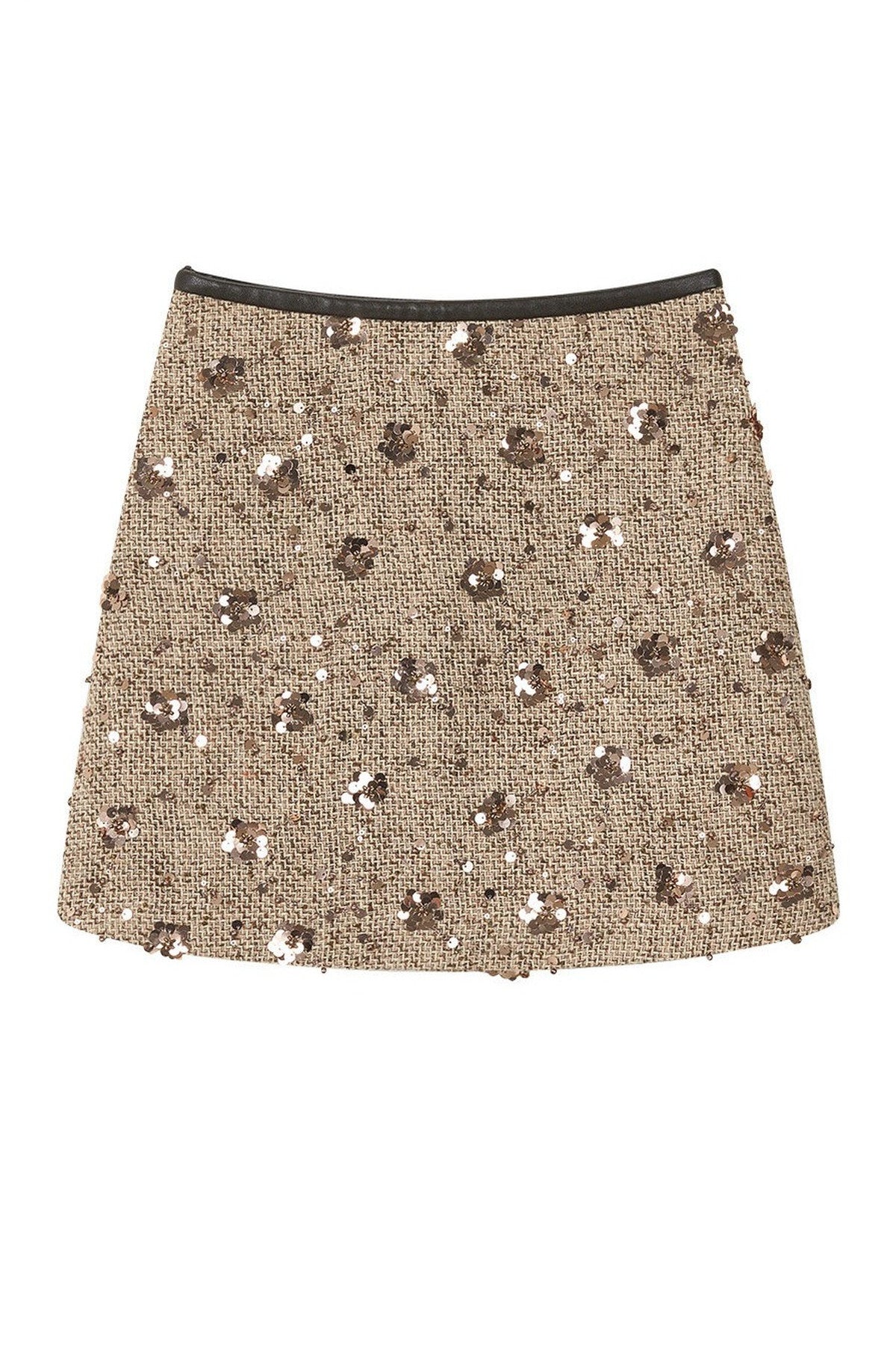 Sequin Tweed A-Line Skirt