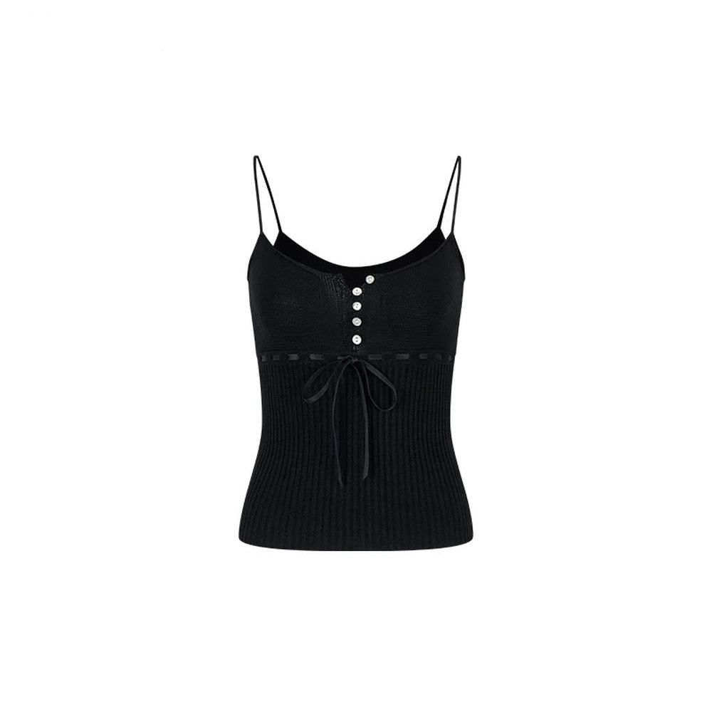 Lyocell Knit Ribbon Camisole
