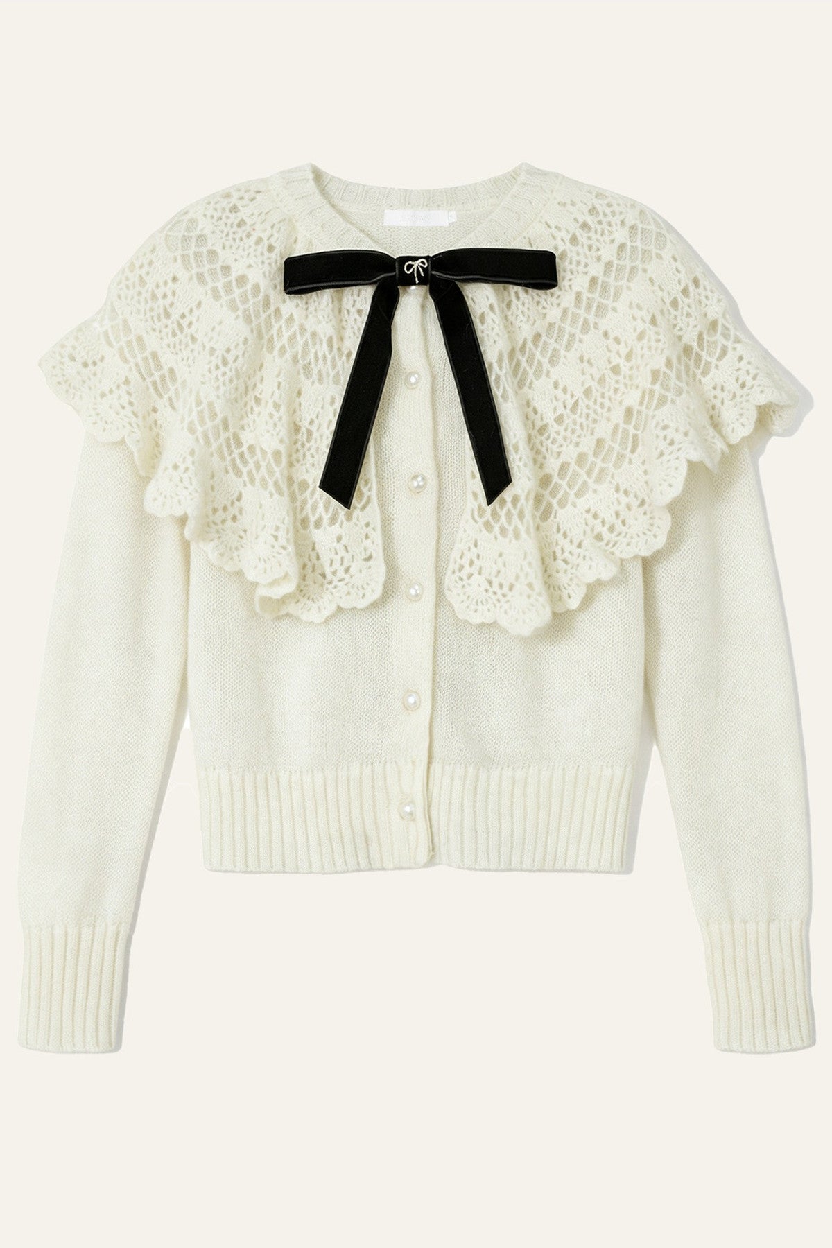 Double-Layer Crochet Bow Cardigan